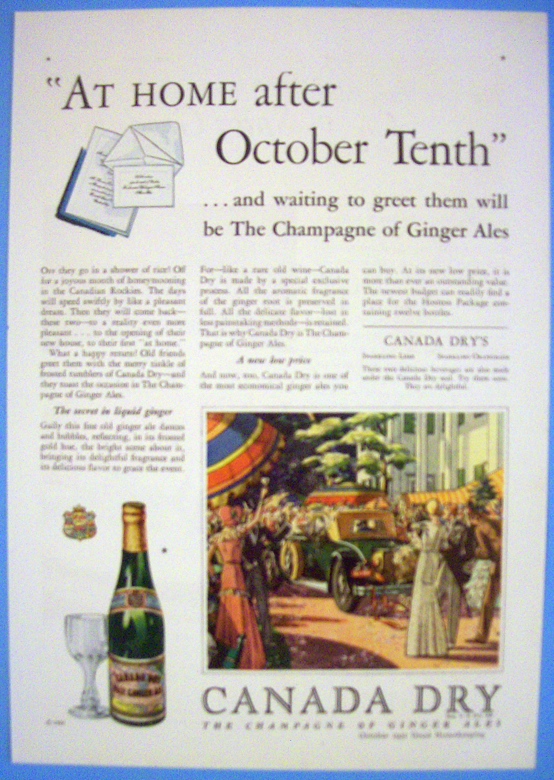 1931 Canada Dry with People Waving at Car