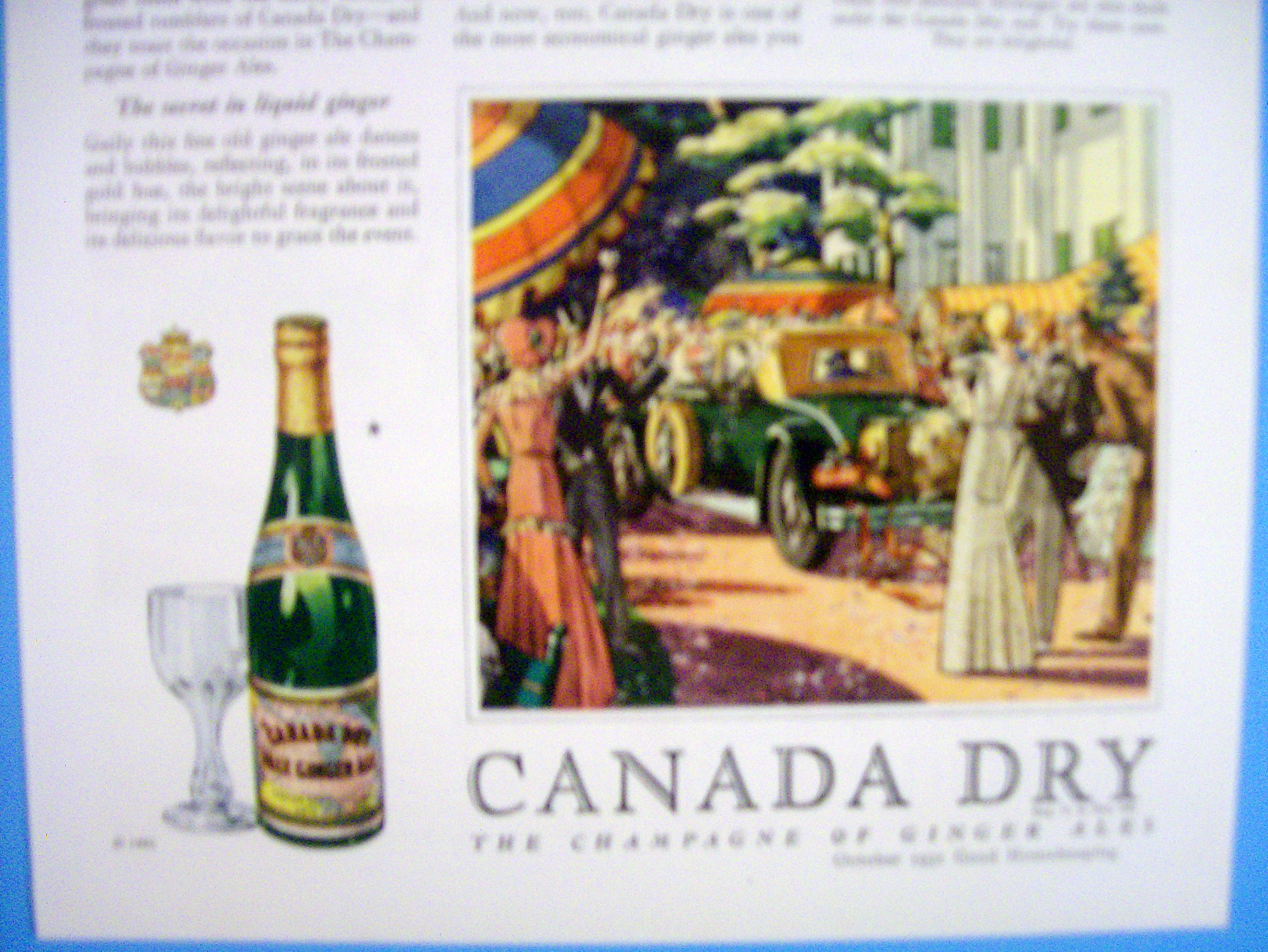 1931 Canada Dry with People Waving at Car
