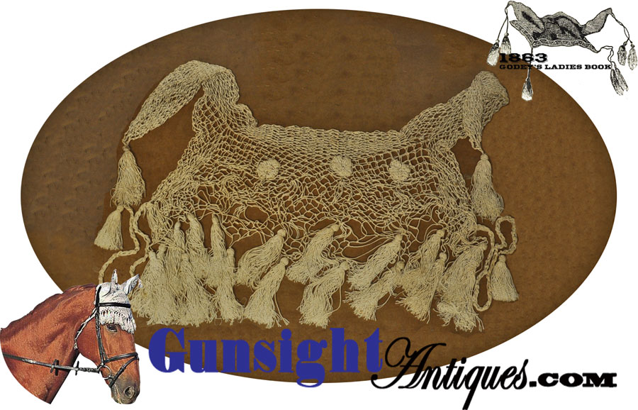 original Civil War vintage ‘fly bonnet’ NETTED COVER FOR