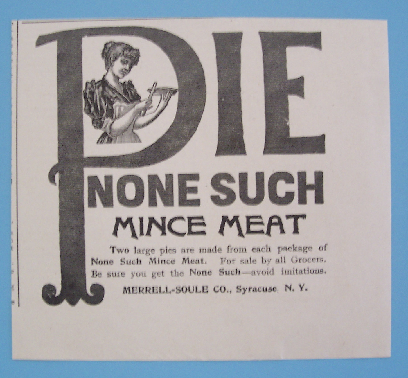 Vintage Ad: 1895 None Such Mince Meat Pie