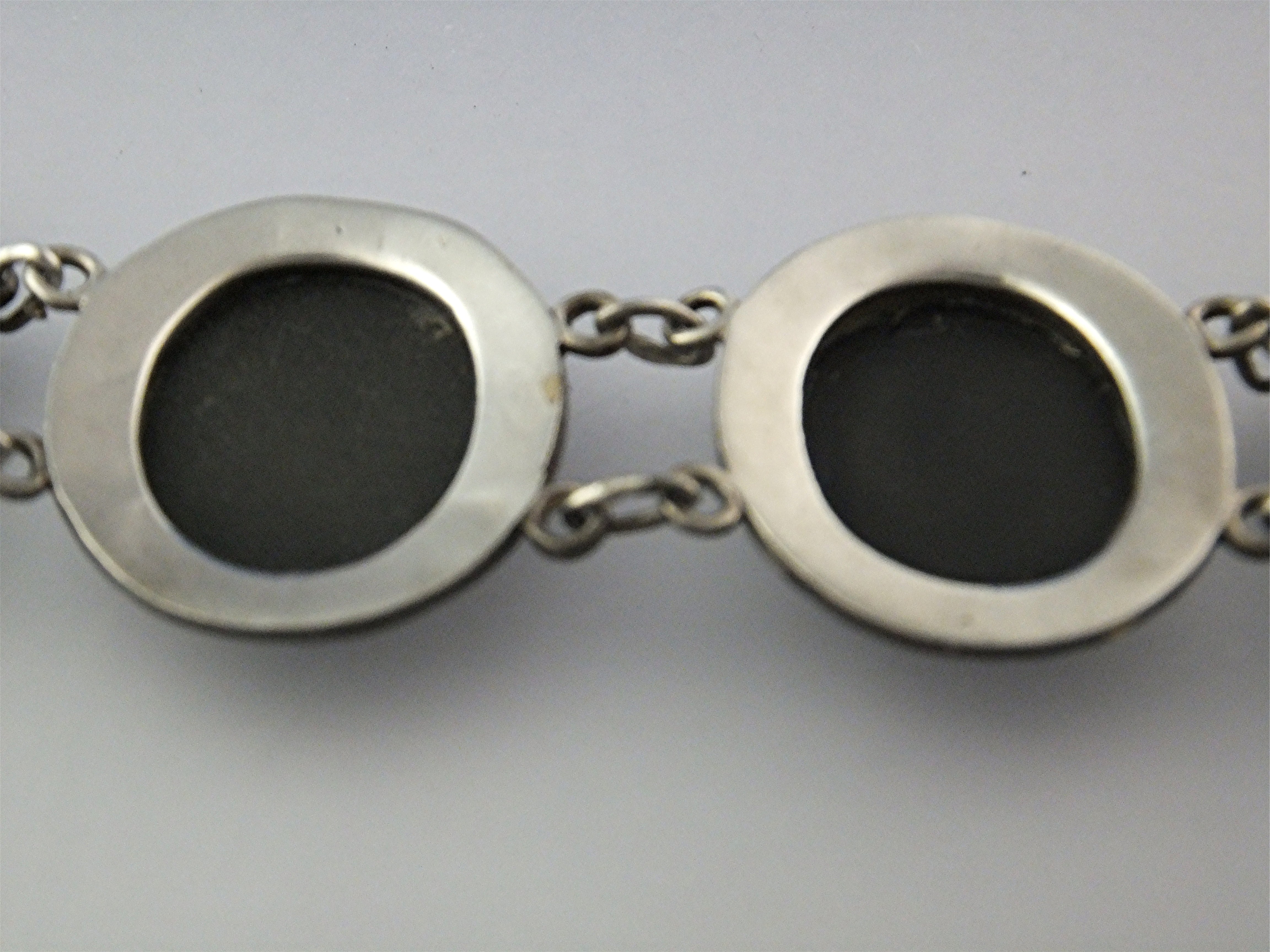 Bracelet Sterling Silver Onyx Marquisite Antique
