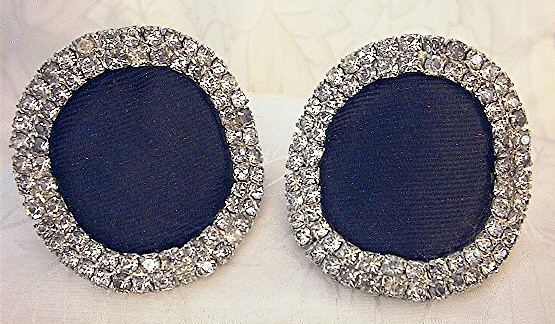 Crystal  and Grossgrain Vintage Pair Shoe clips