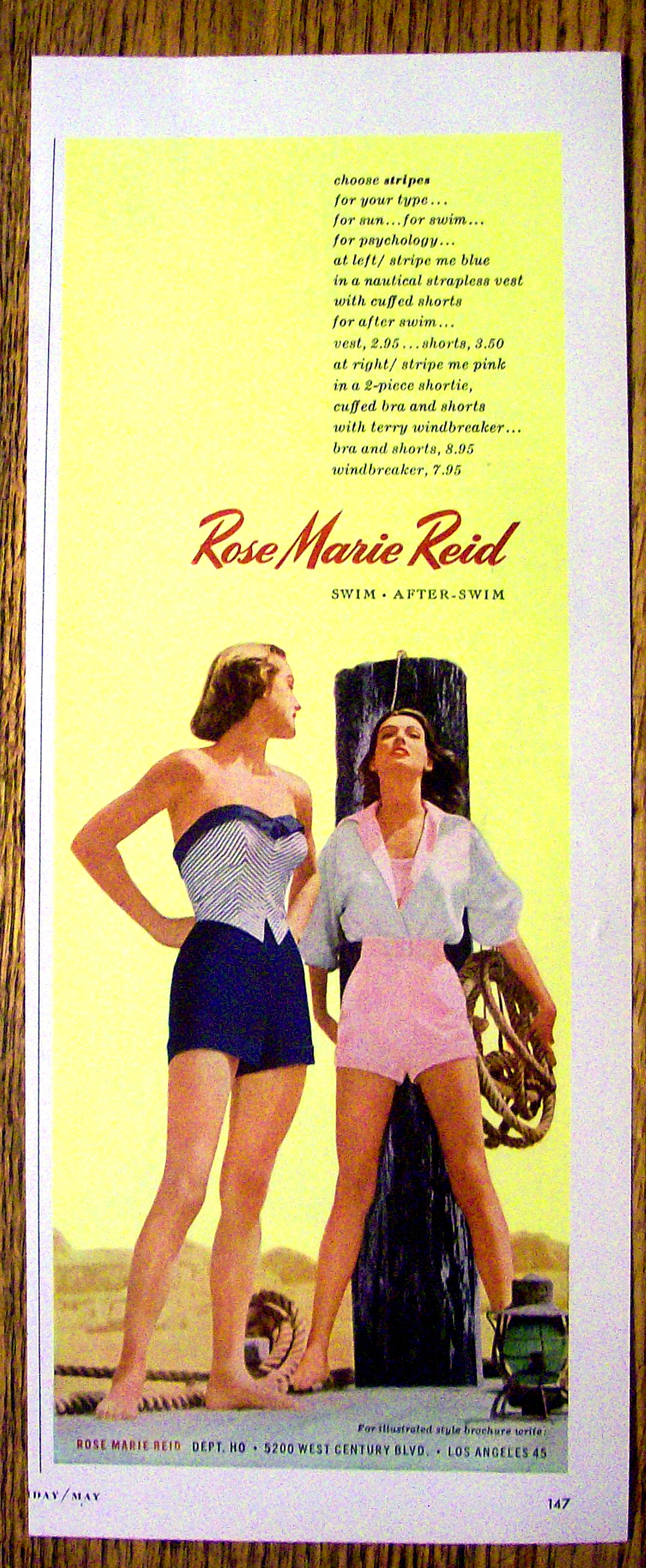 1952 Rose Marie Reid Swim After Swim Clothing