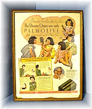 1937 Framed Magazine Soap Ad DION Quins