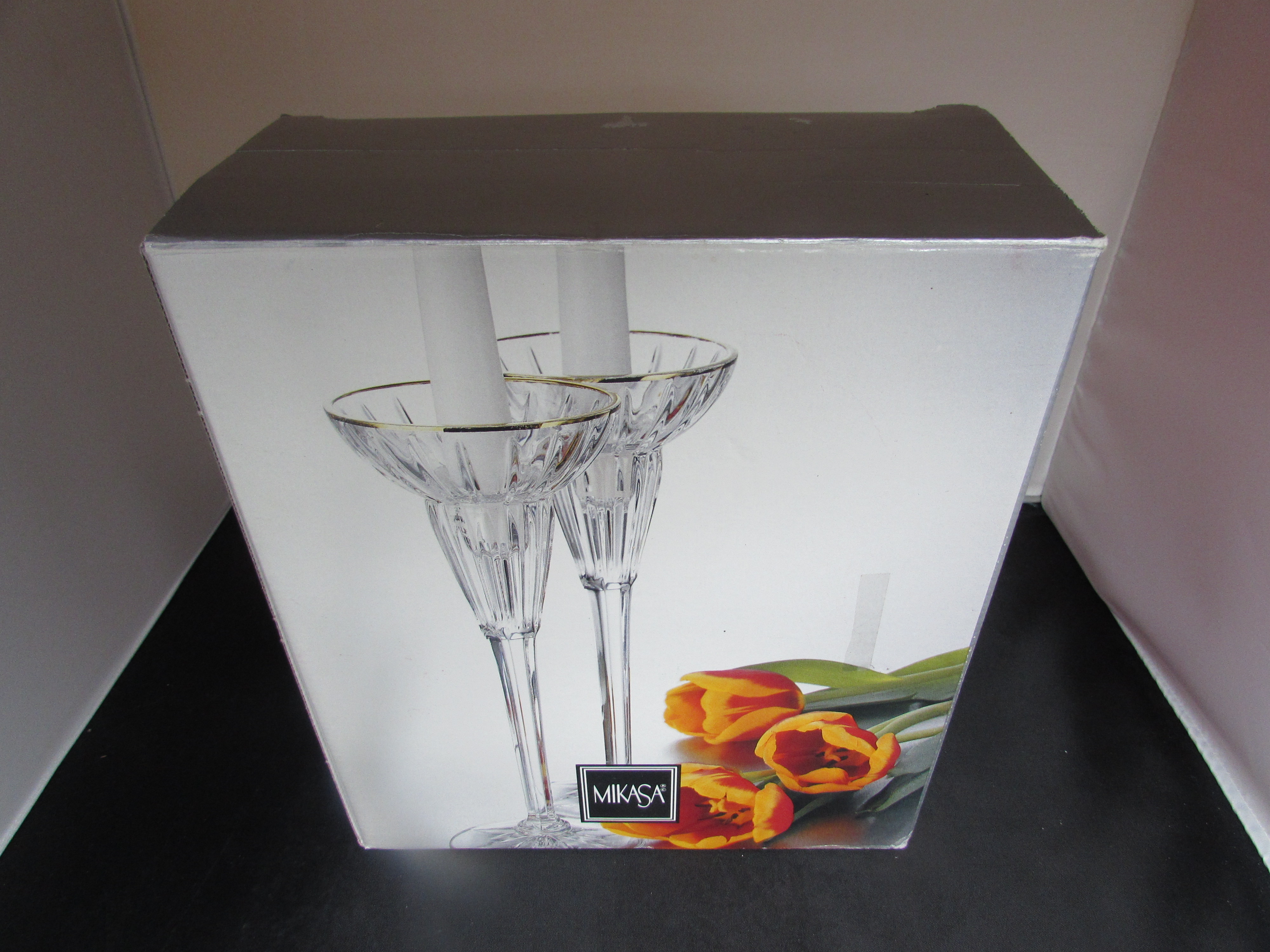 Mikasa Golden Tiara Candlesticks in original box