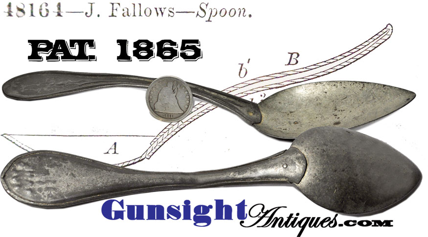 Scarce J. FALLOWS PAT. 1865 - MESS SPOON