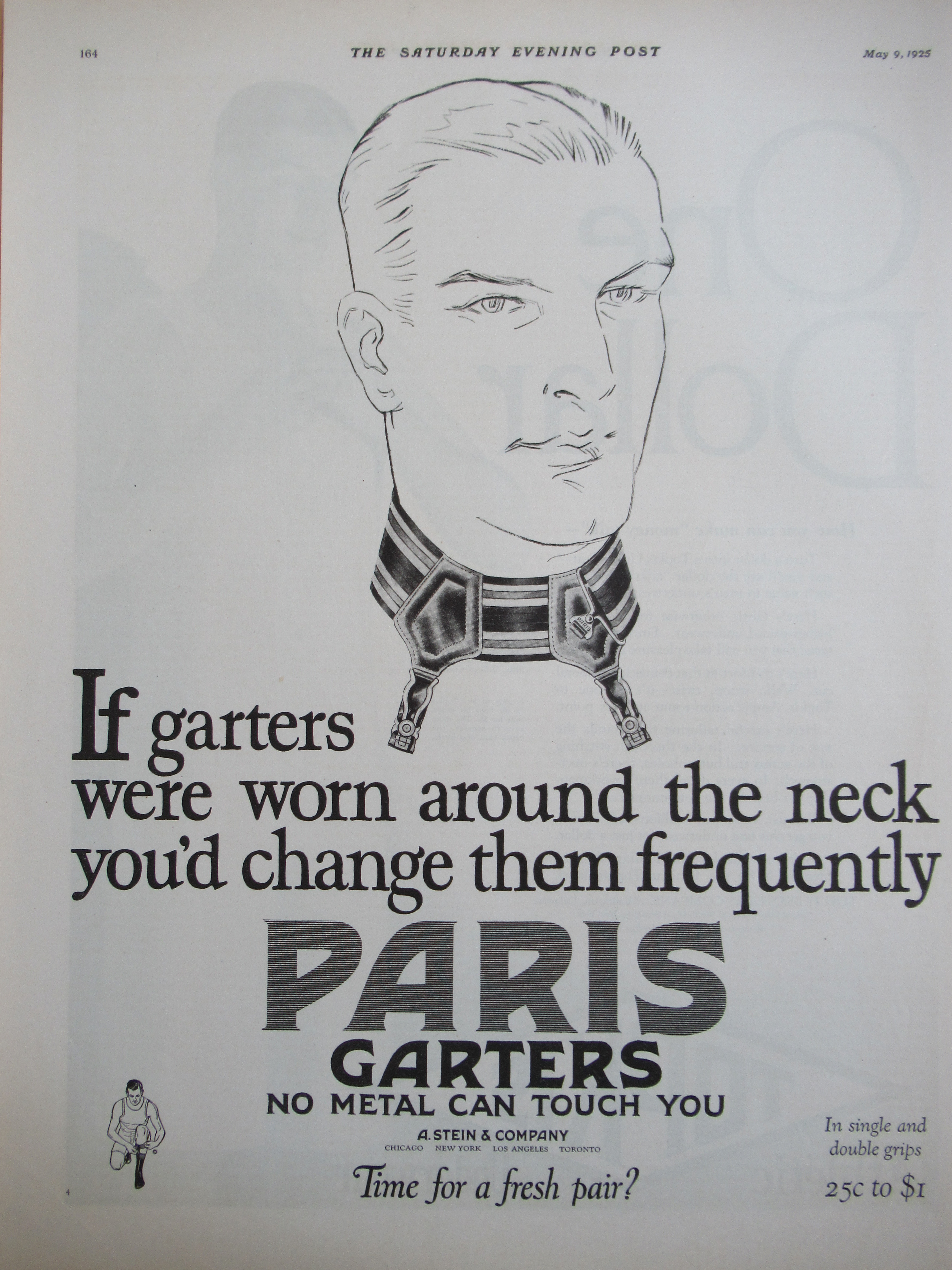 1925 Paris Garters with Man's Face