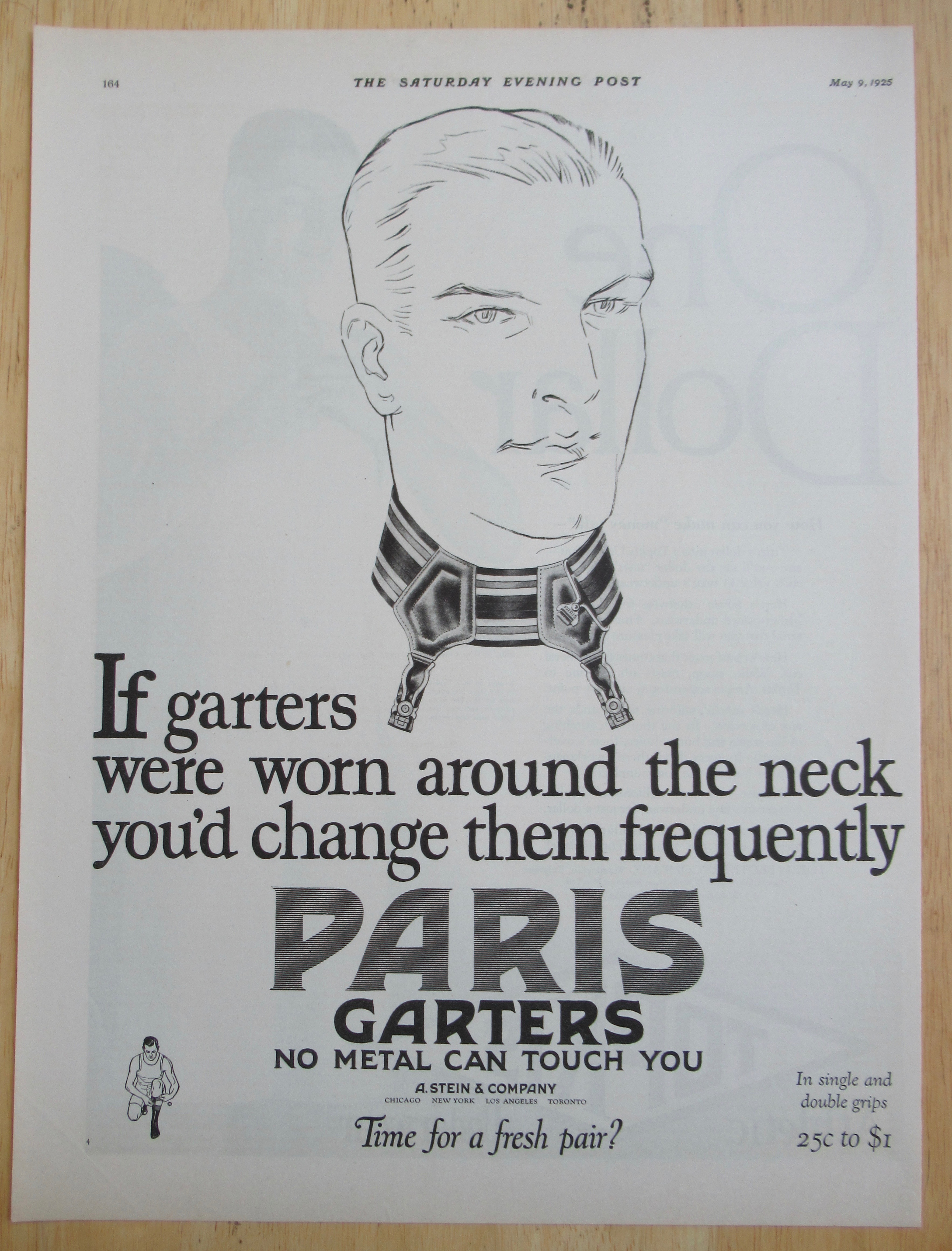 1925 Paris Garters with Man's Face