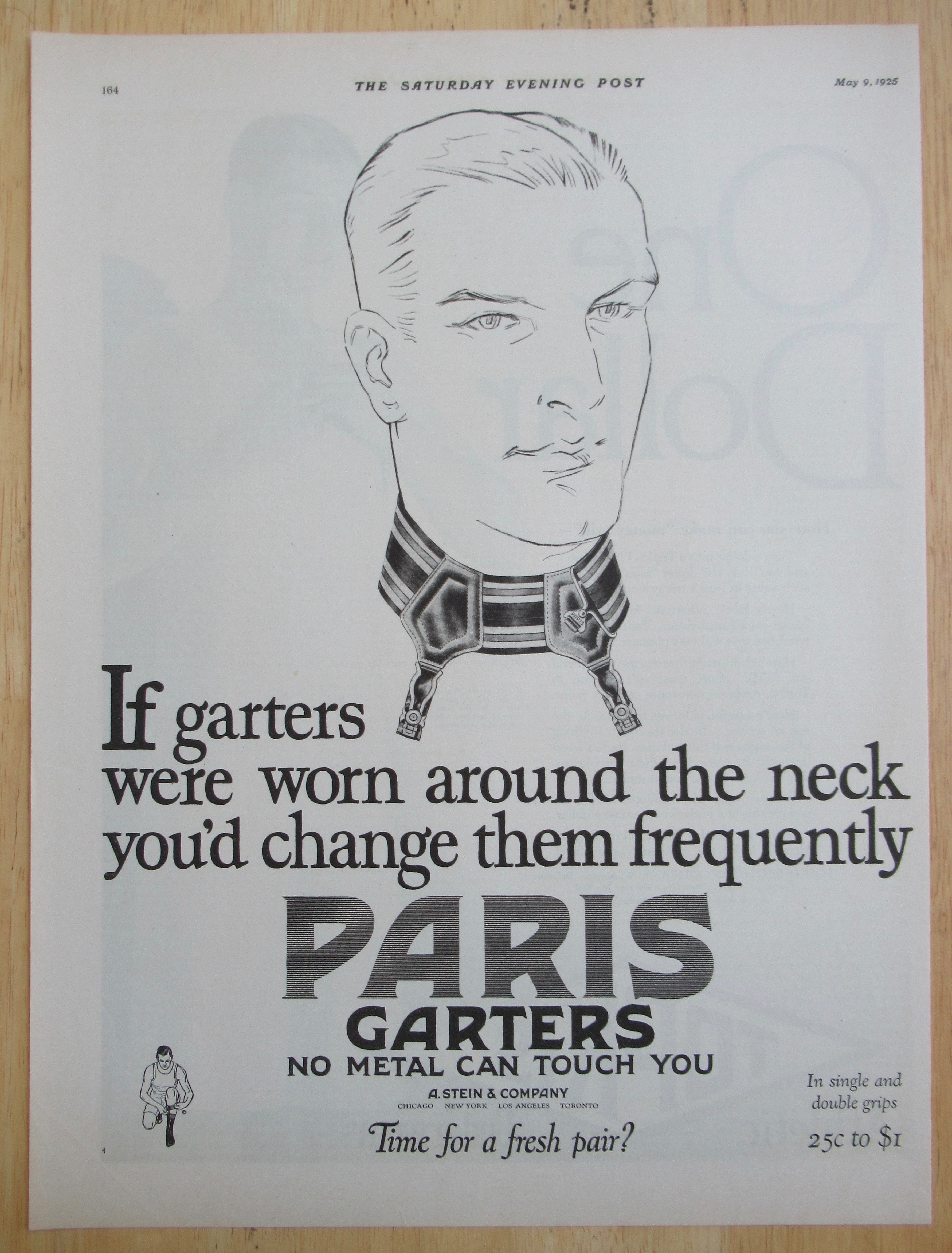 1925 Paris Garters with Man's Face