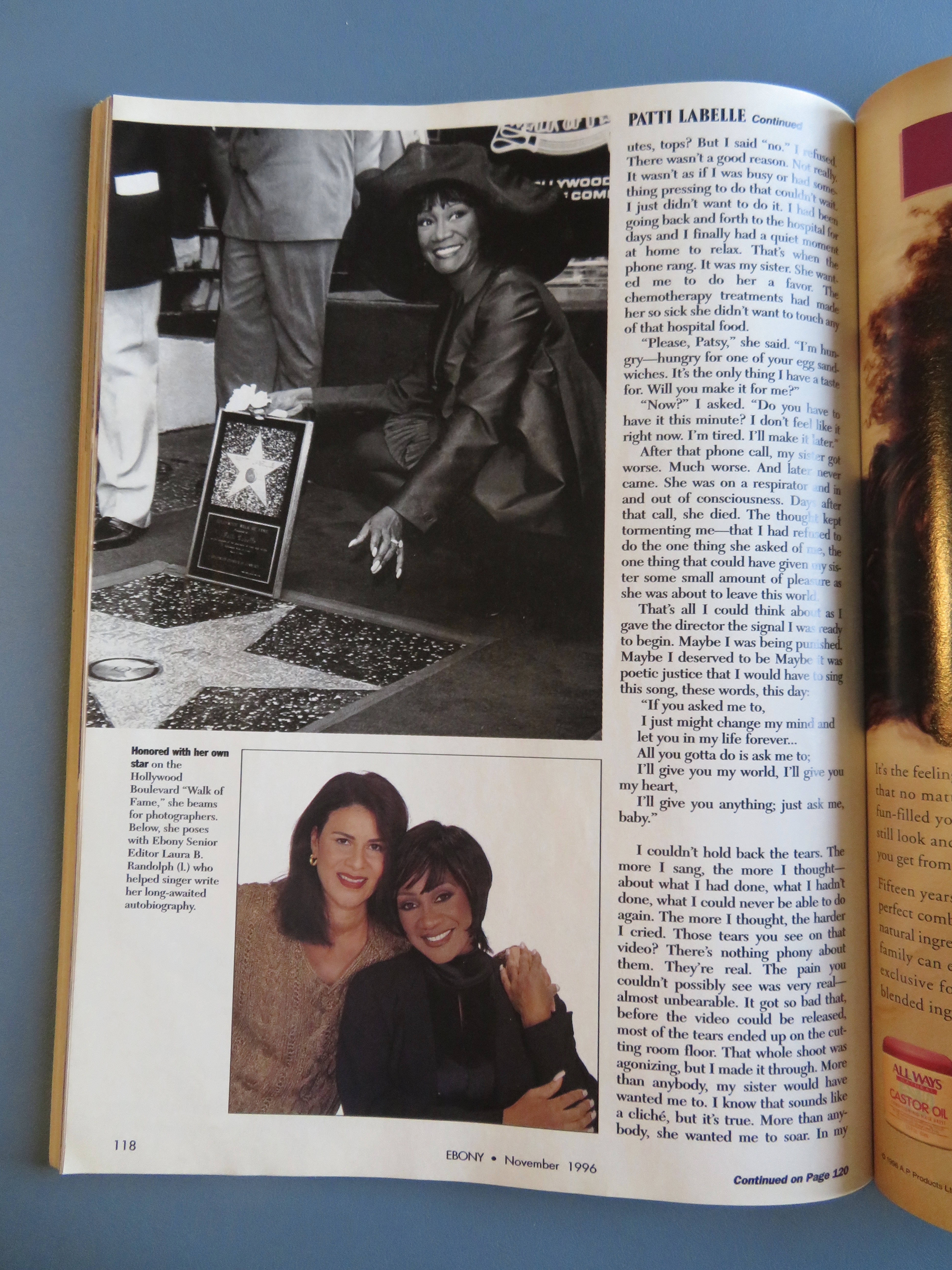 Ebony Magazine - November 1996 - Patti LaBelle