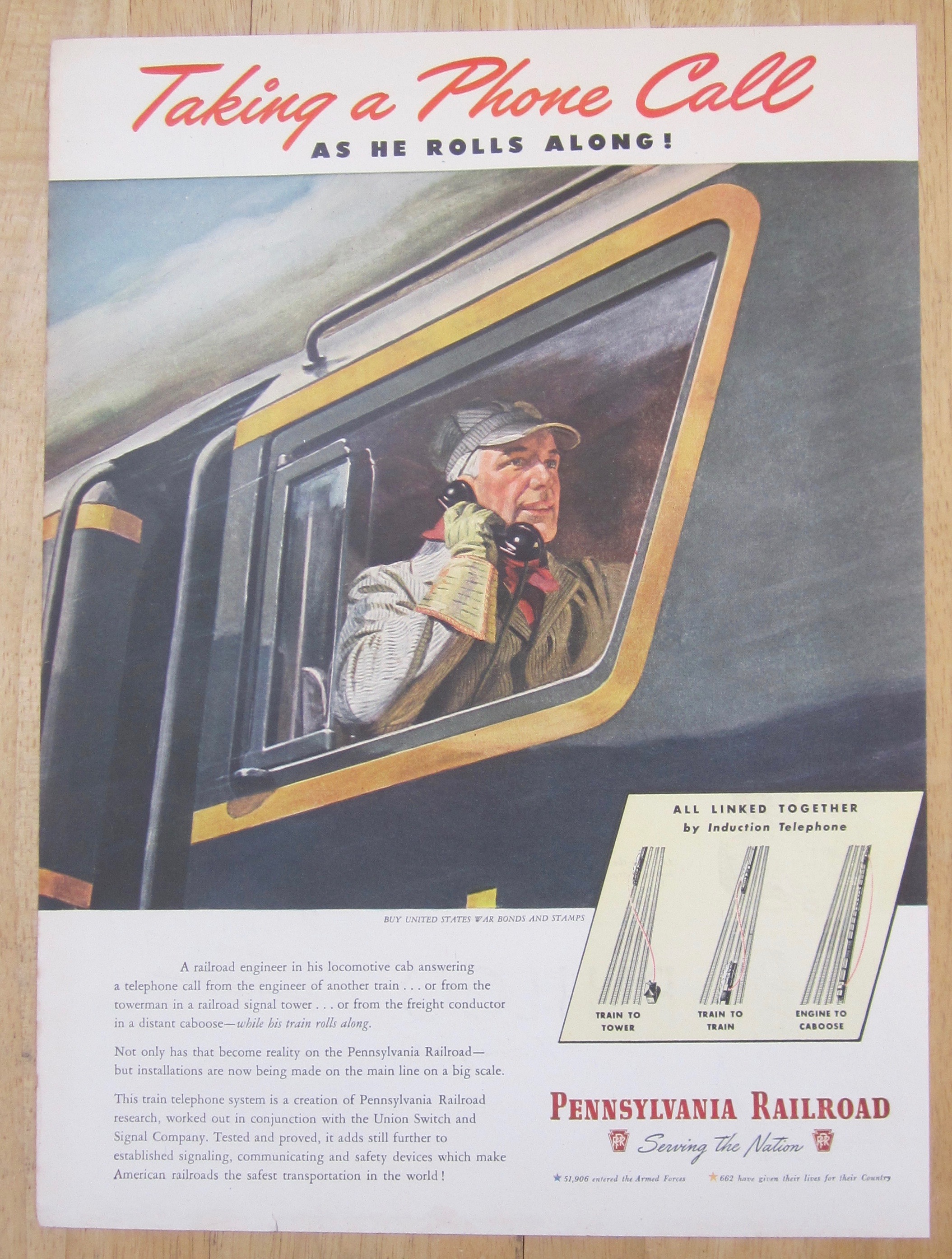 1945 Pennsylvania Railroad w/ Engineer on the Telephone