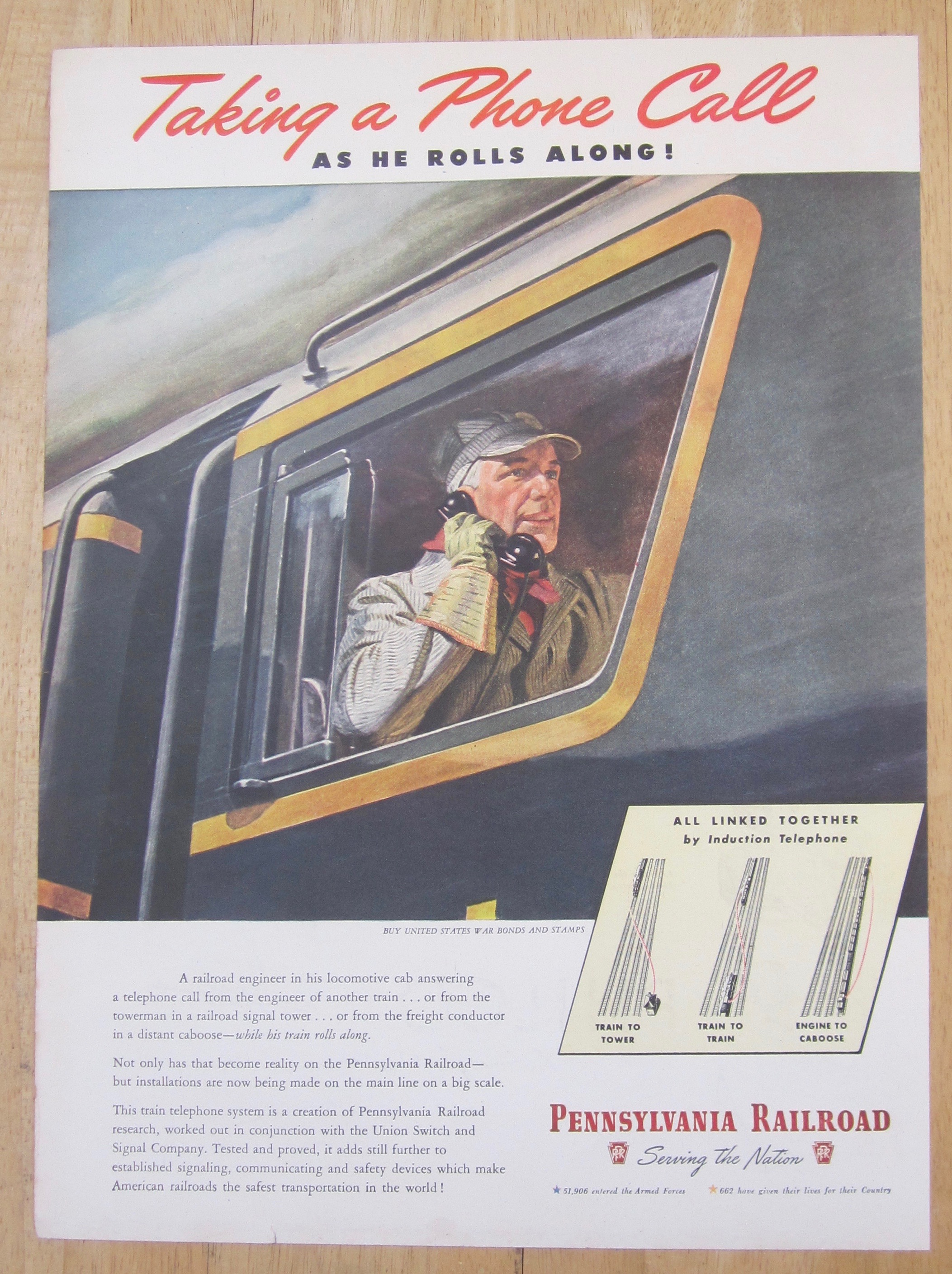 1945 Pennsylvania Railroad w/ Engineer on the Telephone