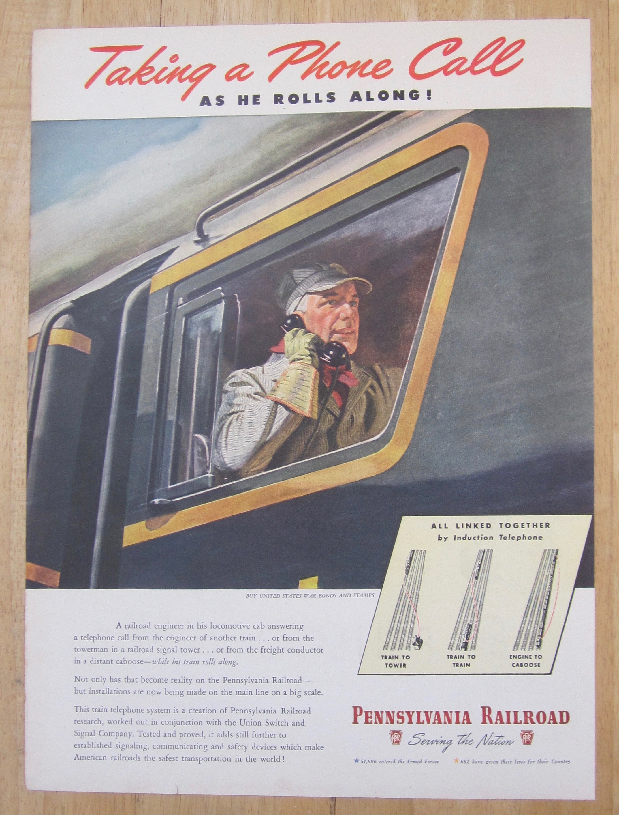 1945 Pennsylvania Railroad w/ Engineer on the Telephone