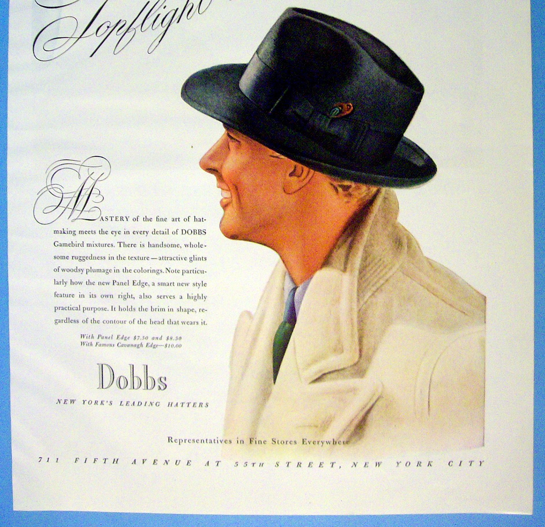 1938 Dobbs Hats with Gamebird Hats