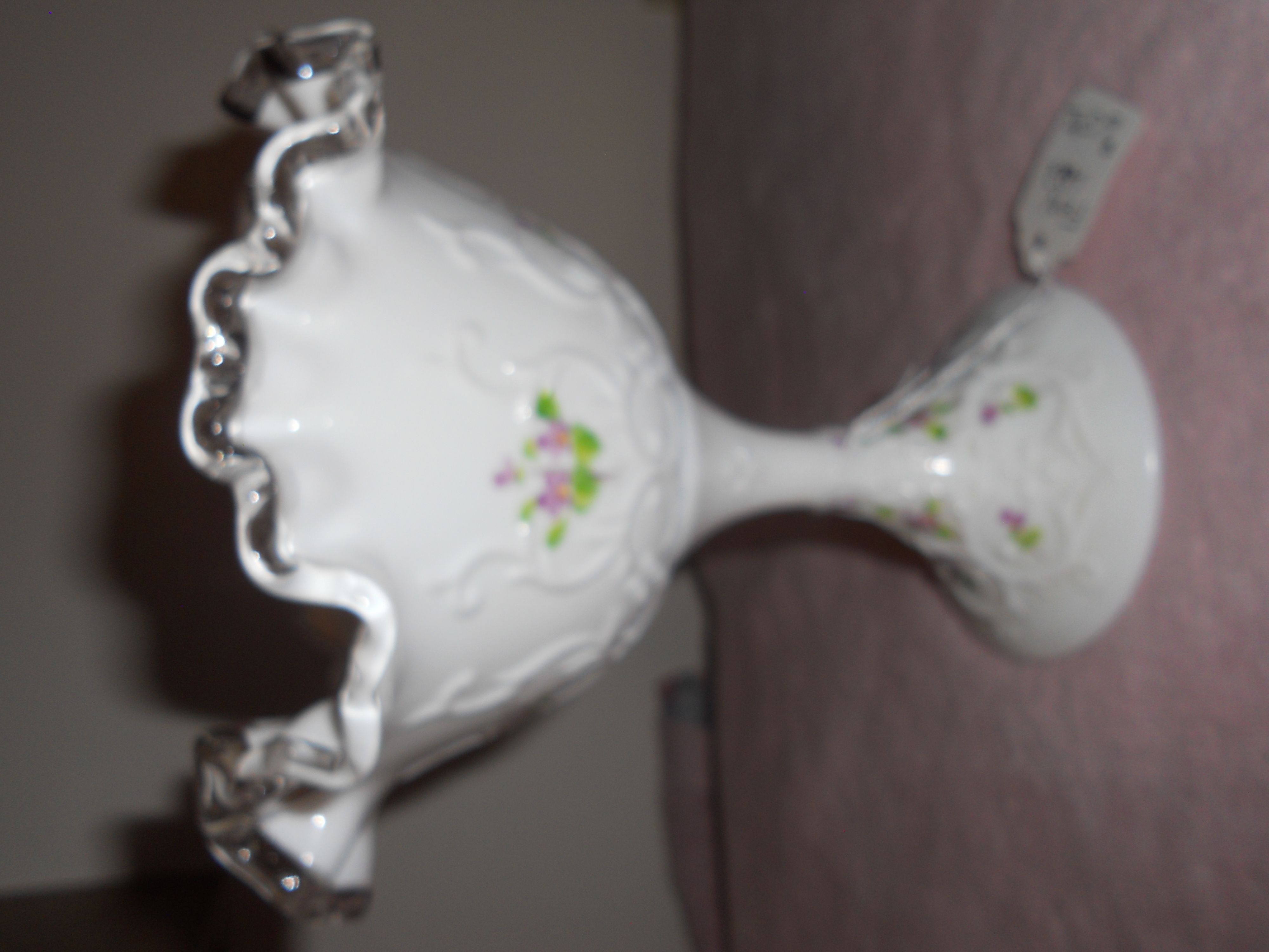 Fenton Silver Crest Spanish Lace Compote