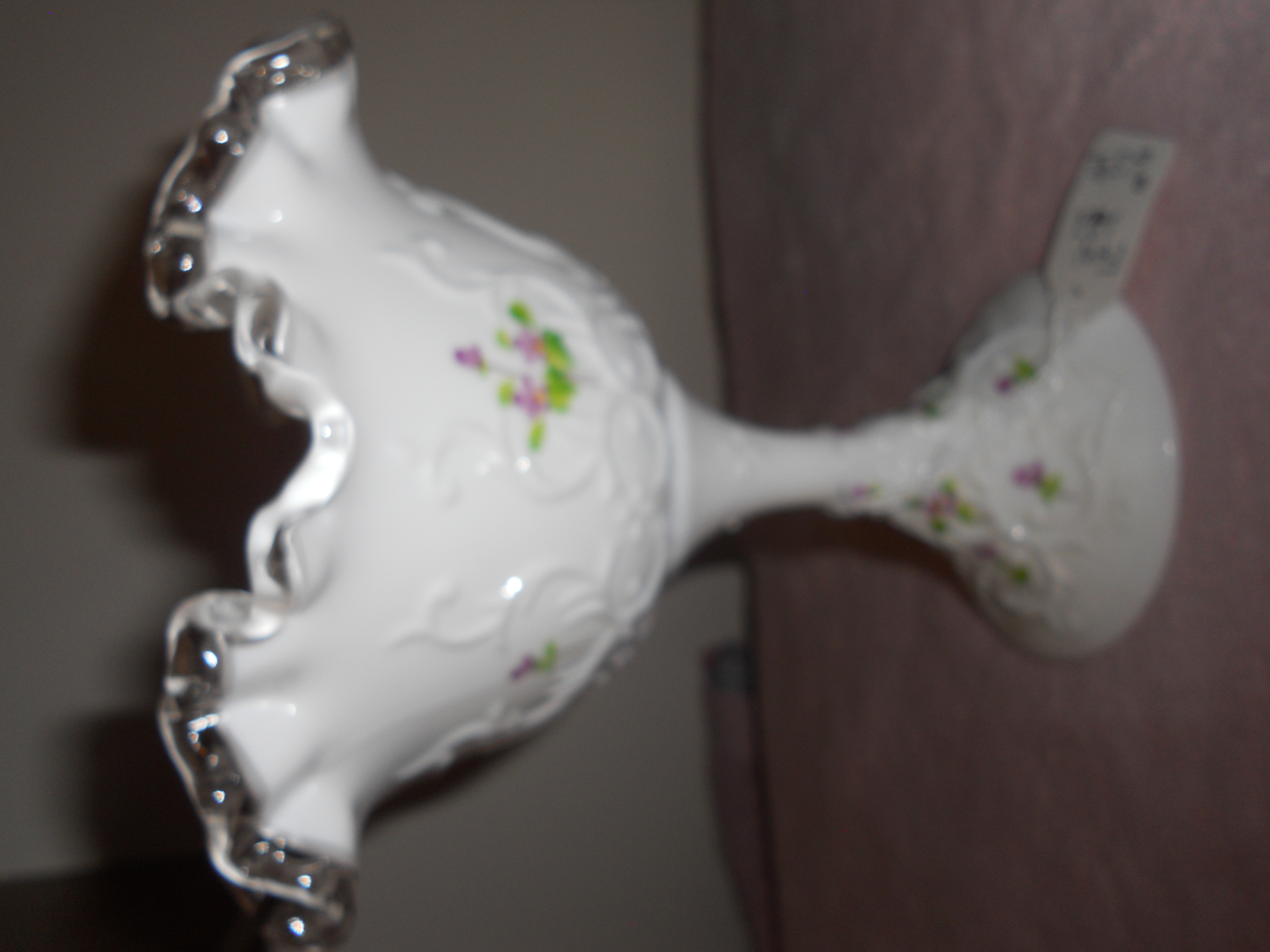 Fenton Silver Crest Spanish Lace Compote