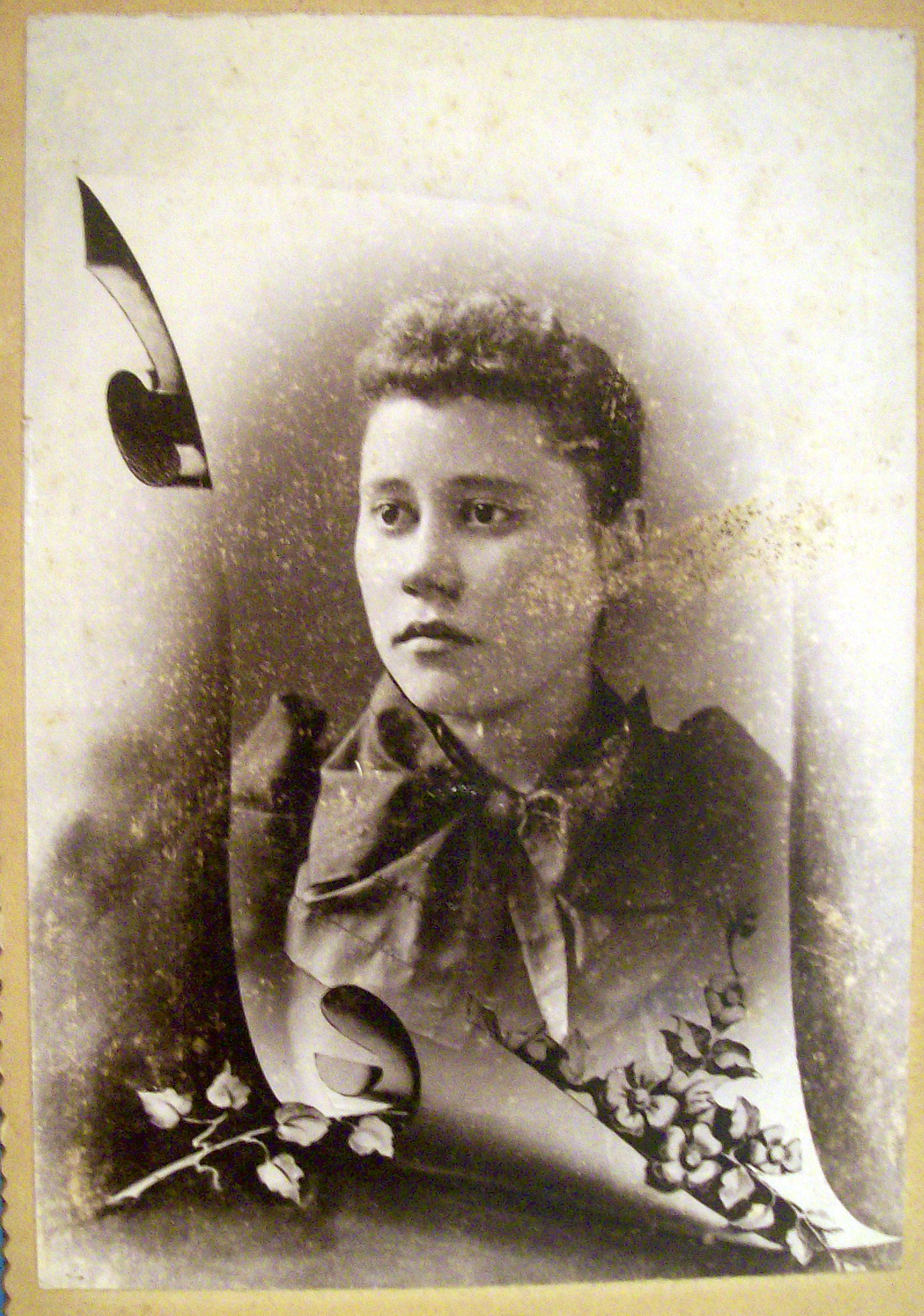 Blue Mourning - Die Cut Cabinet Photo of a Sad Woman
