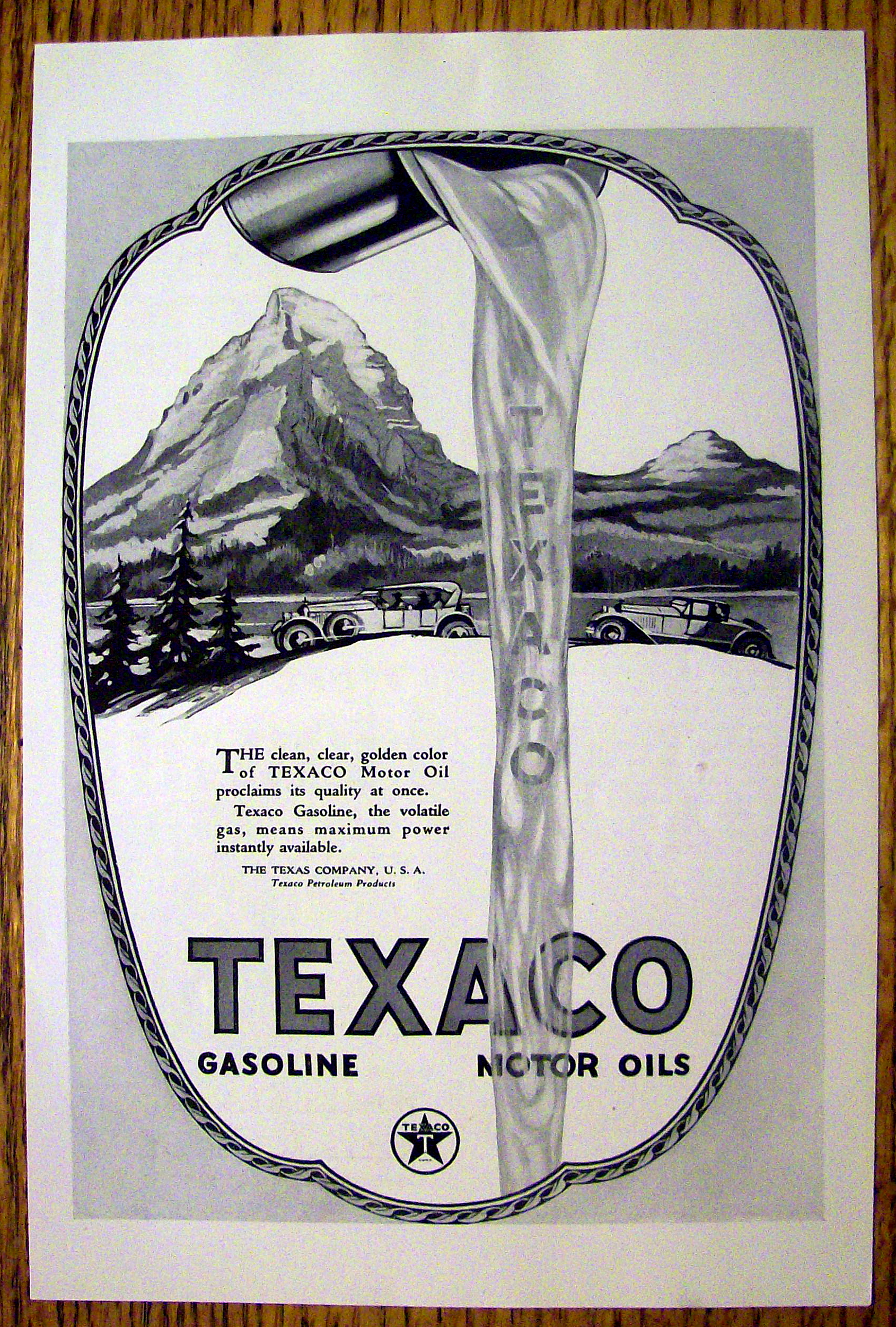 1923 Texaco with Cars Driving