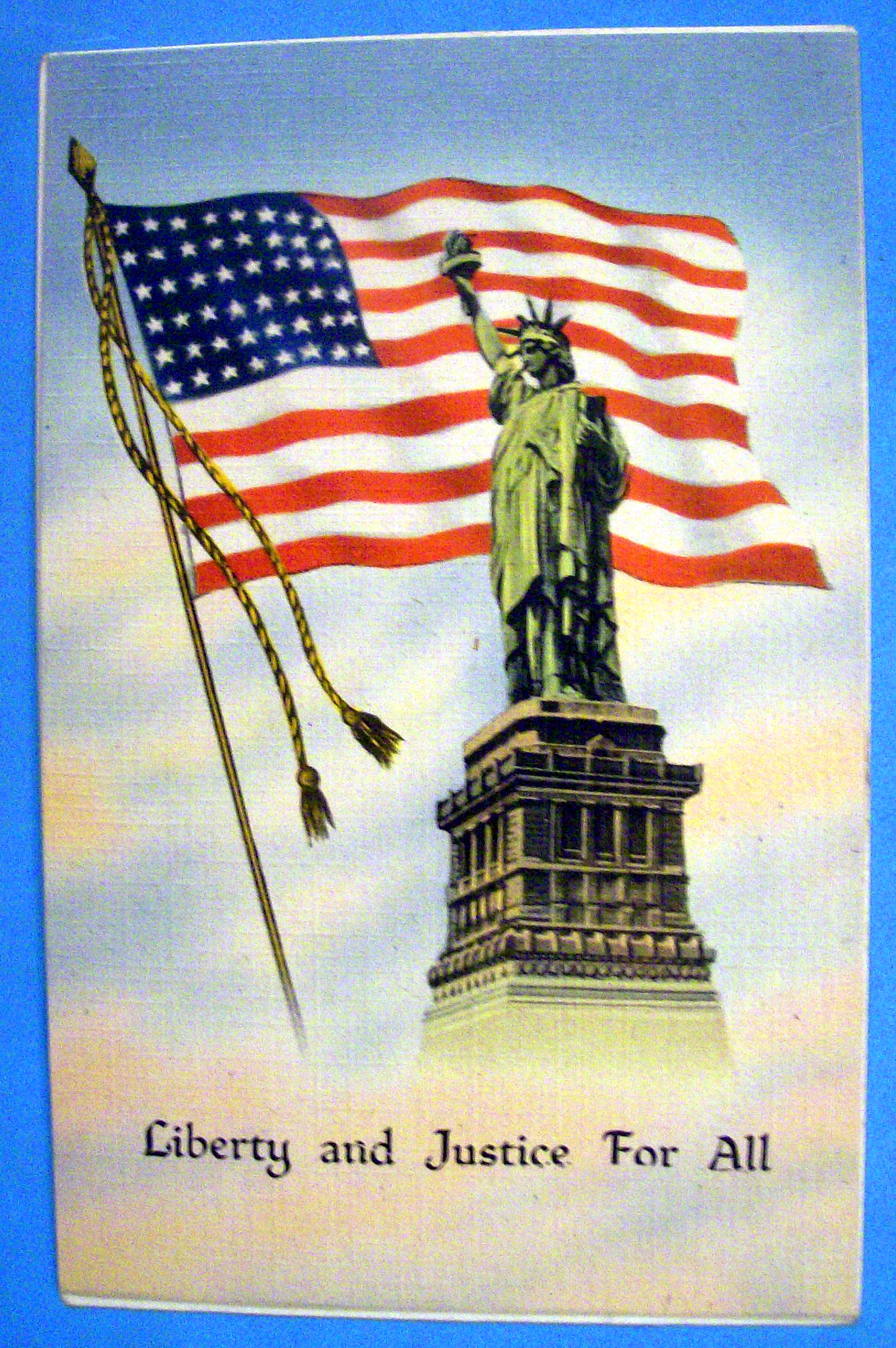 Liberty & Justice For All Postcard