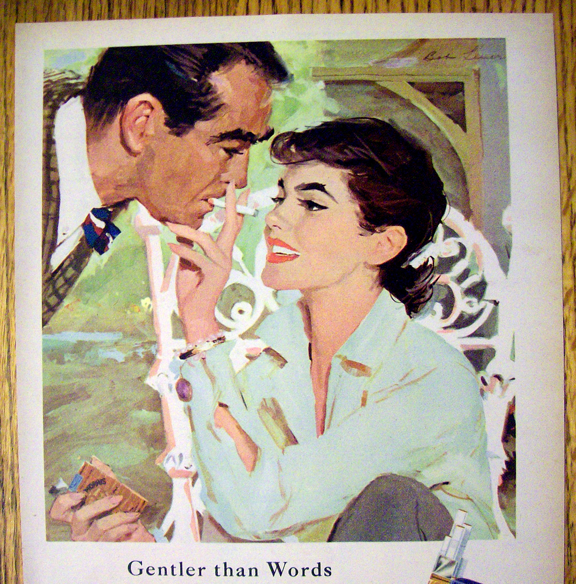 1955 Philip Morris Cigarettes with Woman & Man
