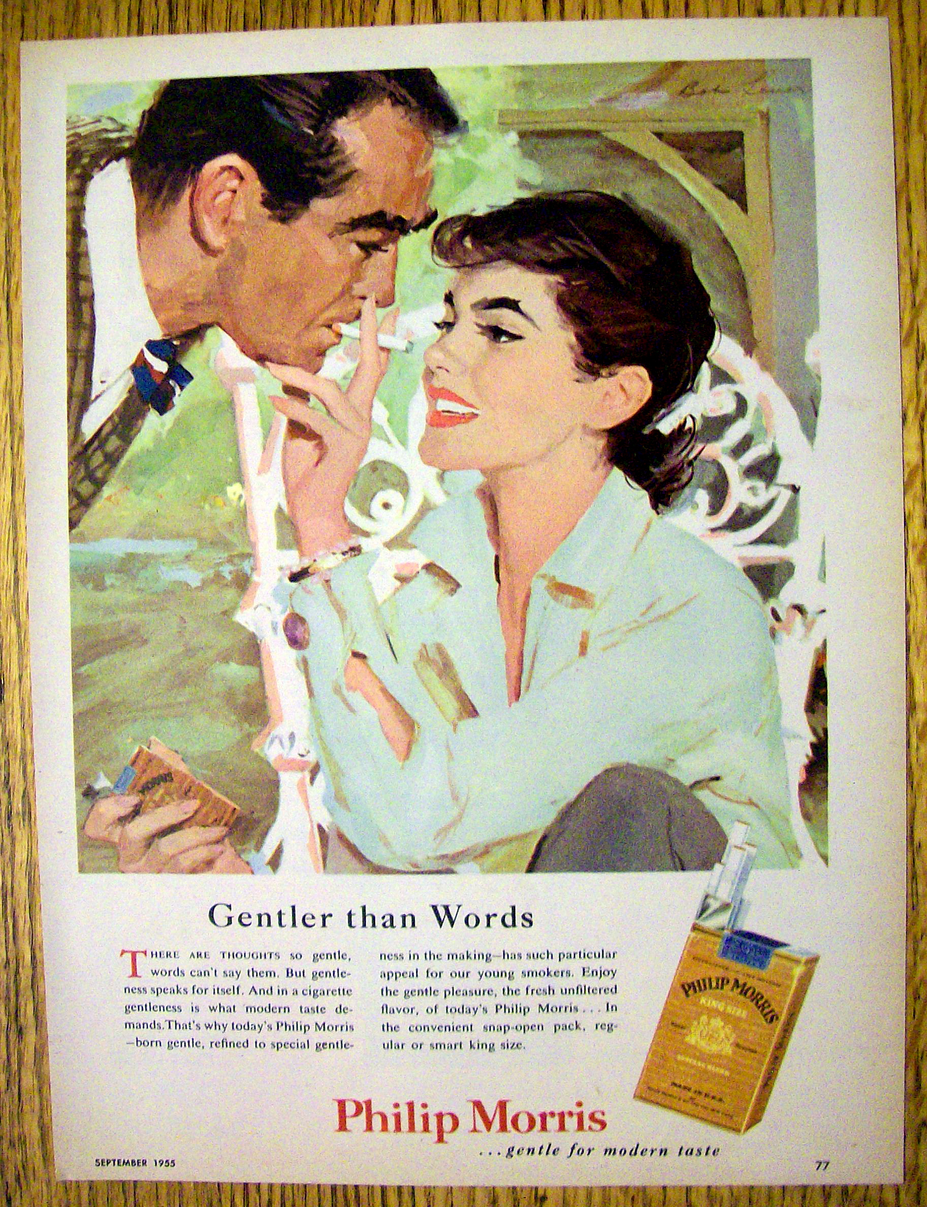 1955 Philip Morris Cigarettes with Woman & Man