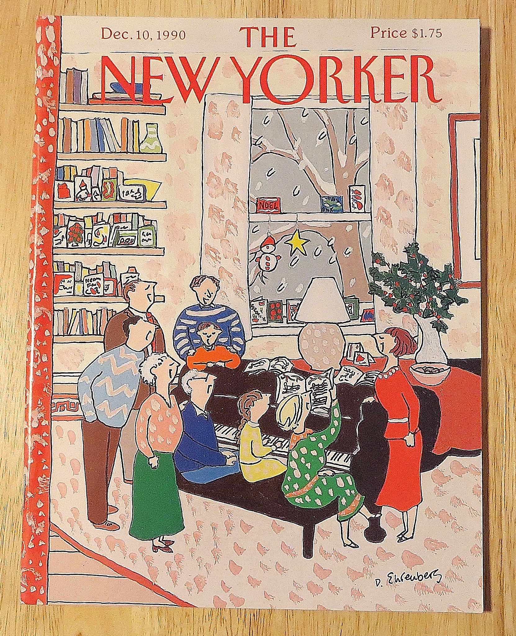 New Yorker Magazine December 10, 1990 Family W/ Piano