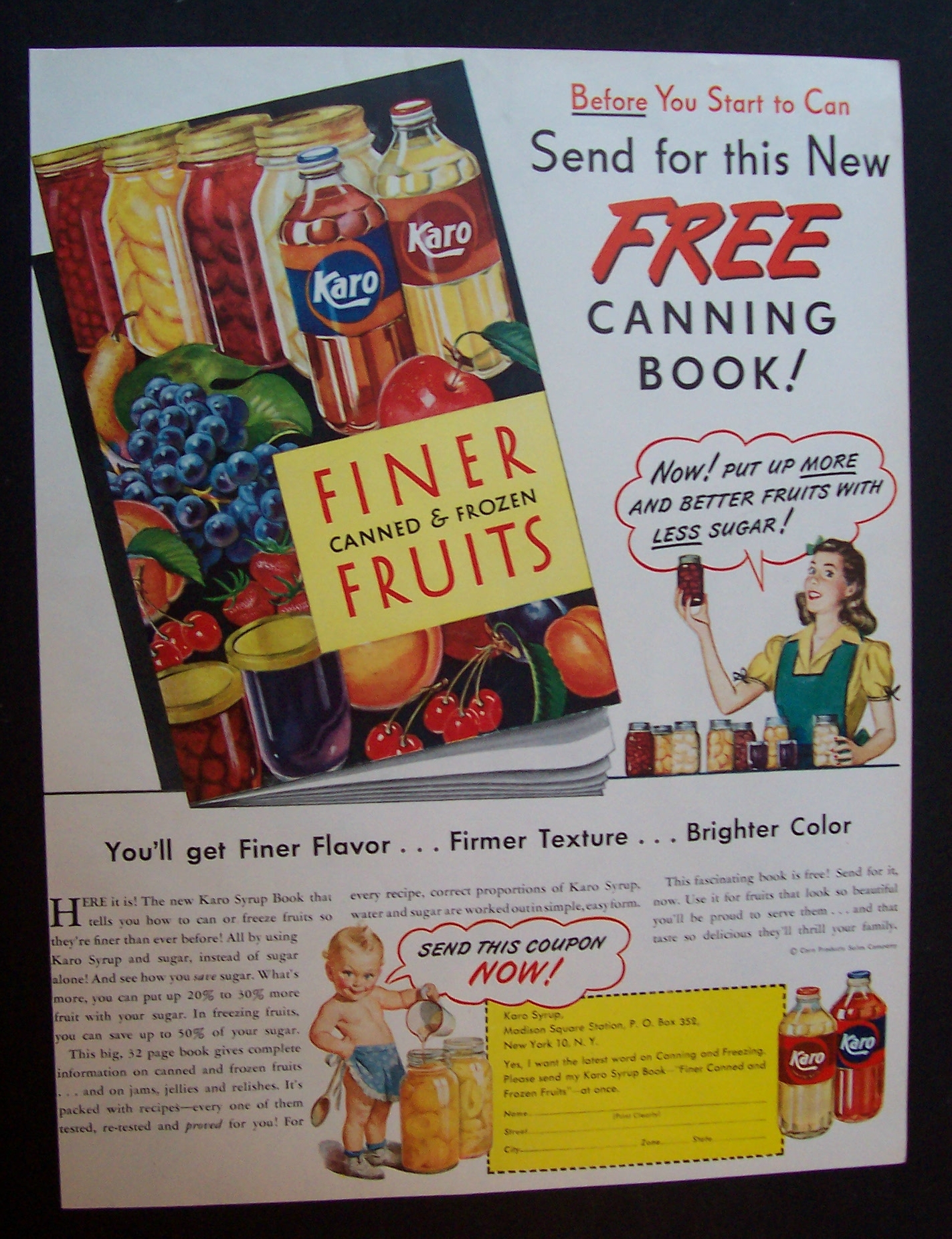 1946 Karo Syrup Finer Canned & Frozen Fruits