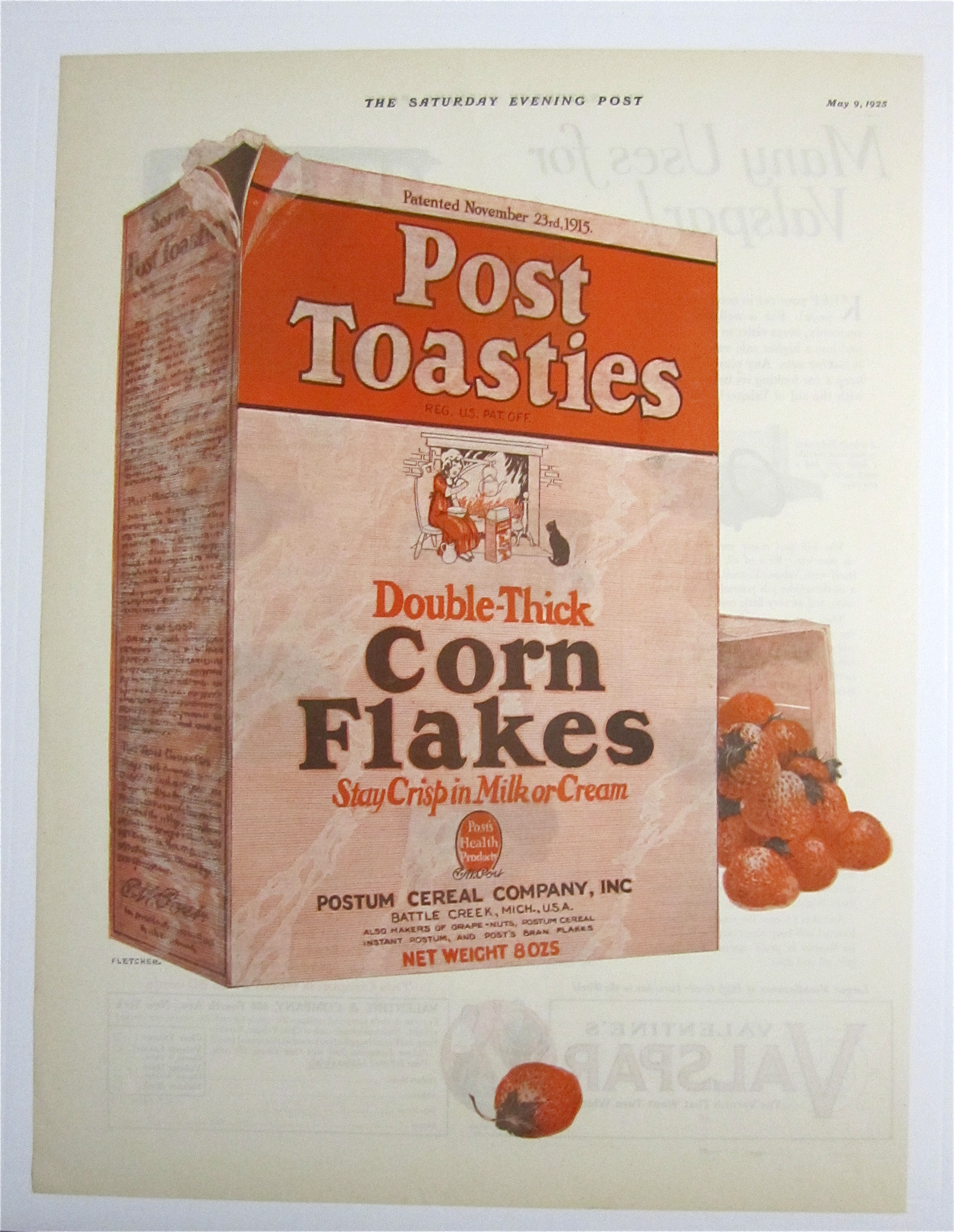 1925 Post Toasties w/ Box of Post Toasties Corn Flakes