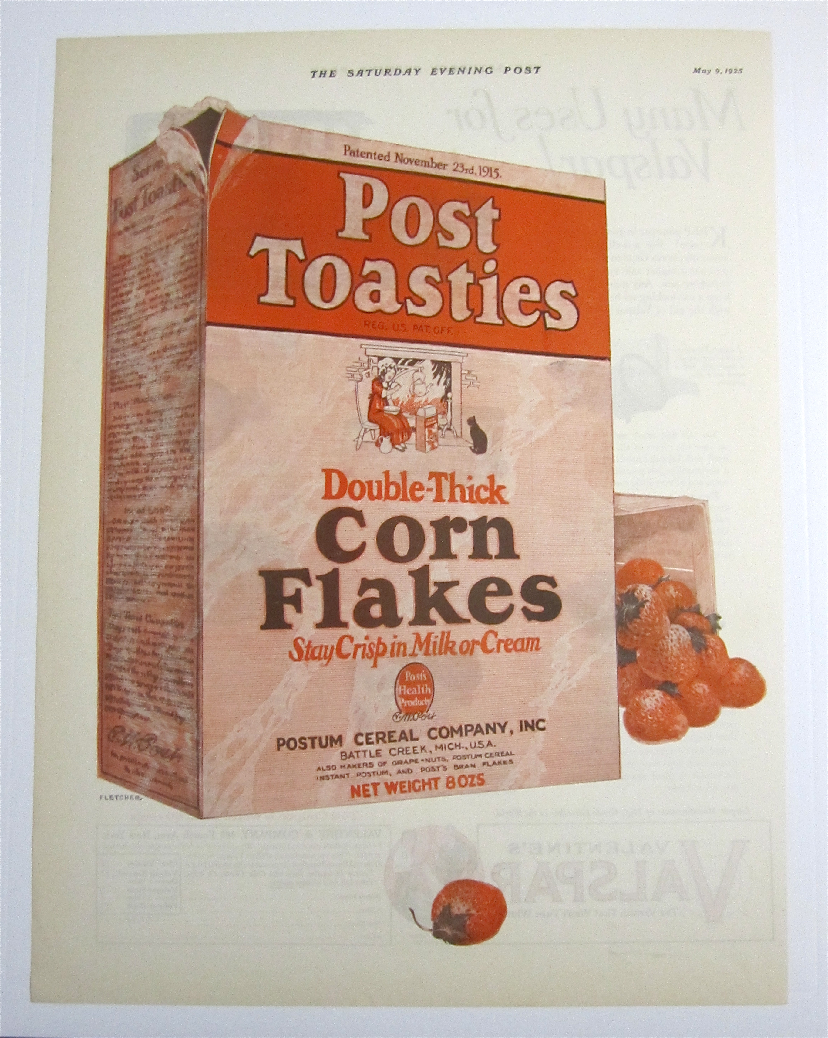 1925 Post Toasties w/ Box of Post Toasties Corn Flakes