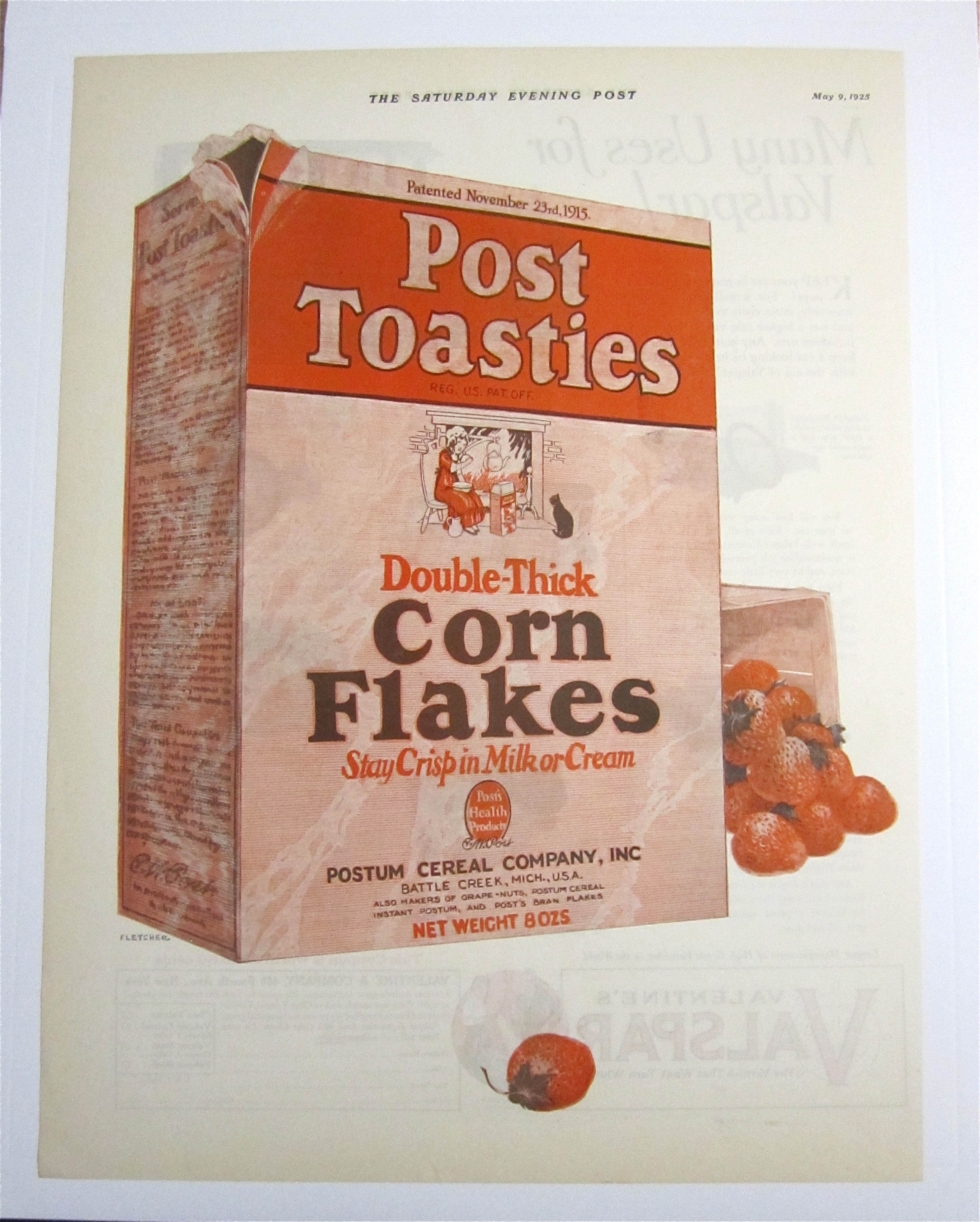 1925 Post Toasties w/ Box of Post Toasties Corn Flakes