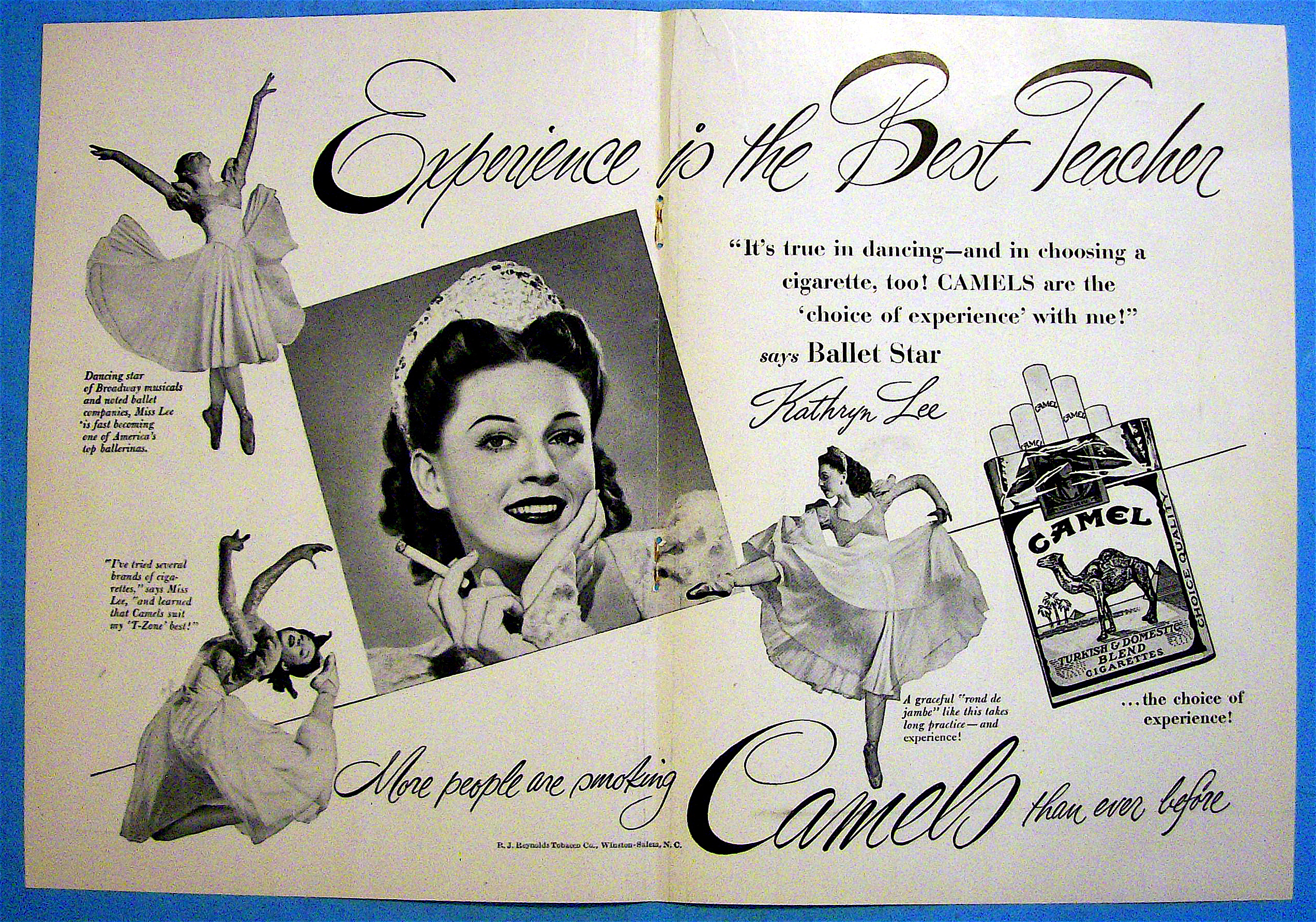 1948 Camel Cigarettes with Ballet Star Kathryn Lee