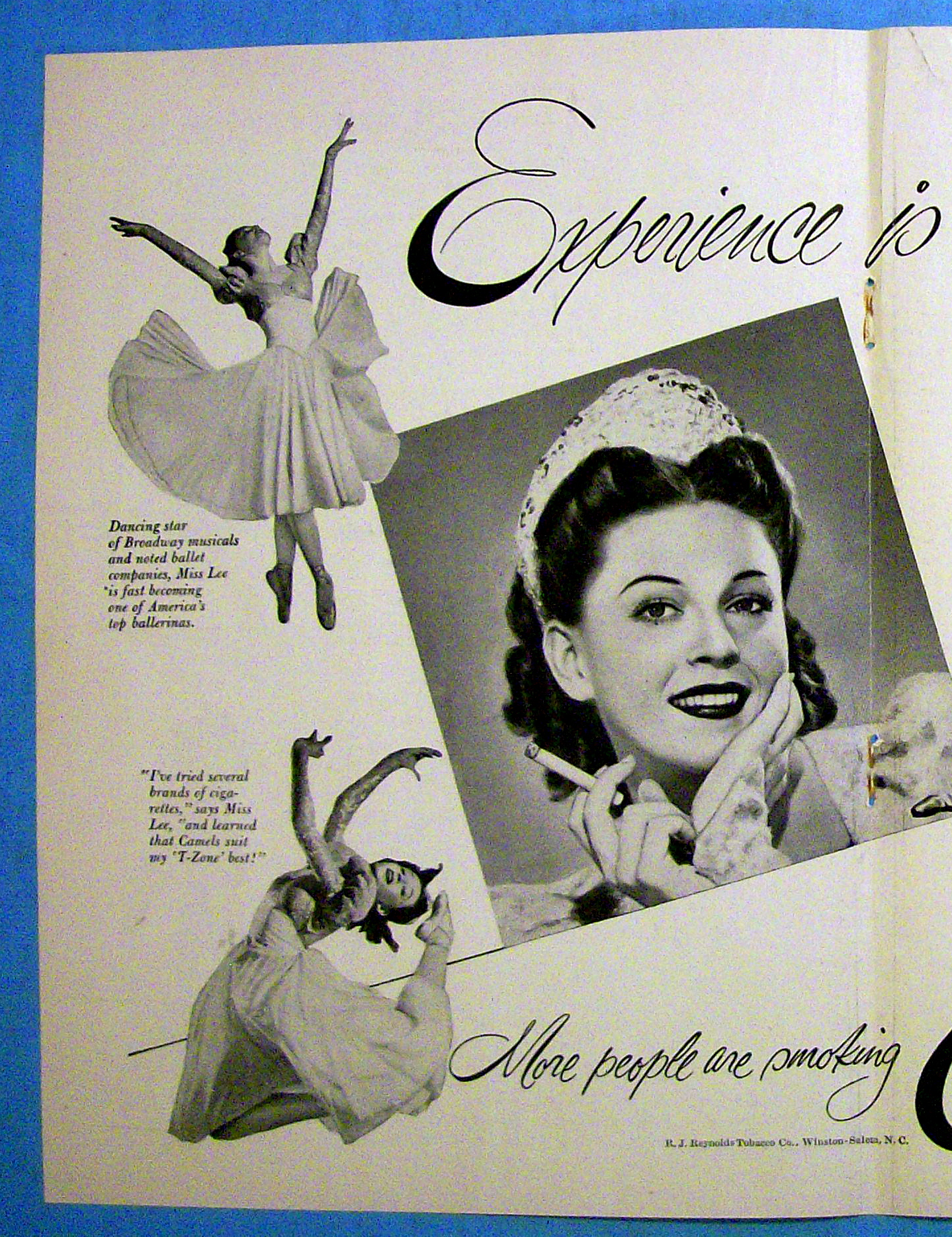 1948 Camel Cigarettes with Ballet Star Kathryn Lee