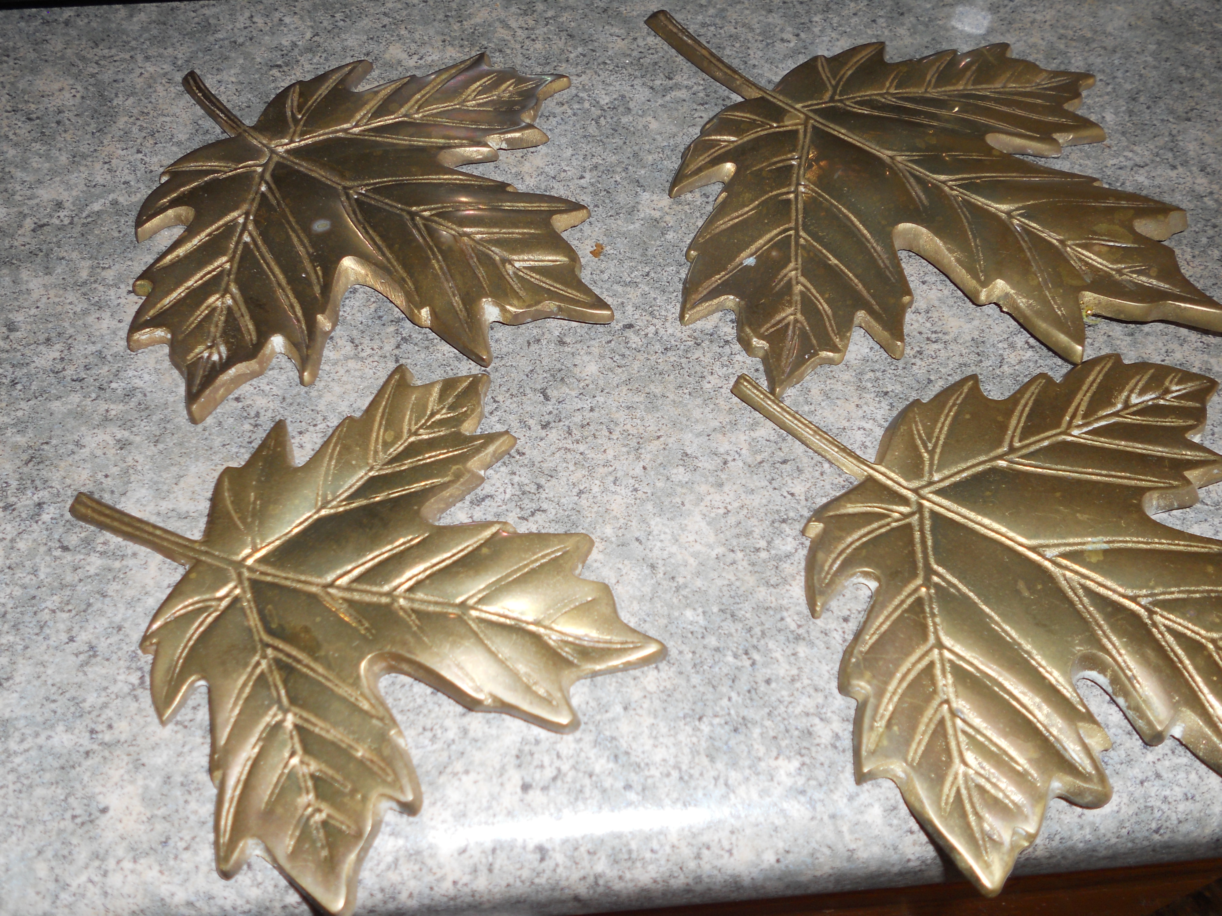 Korea Brass Maple Leaf Leaves Set of 4
