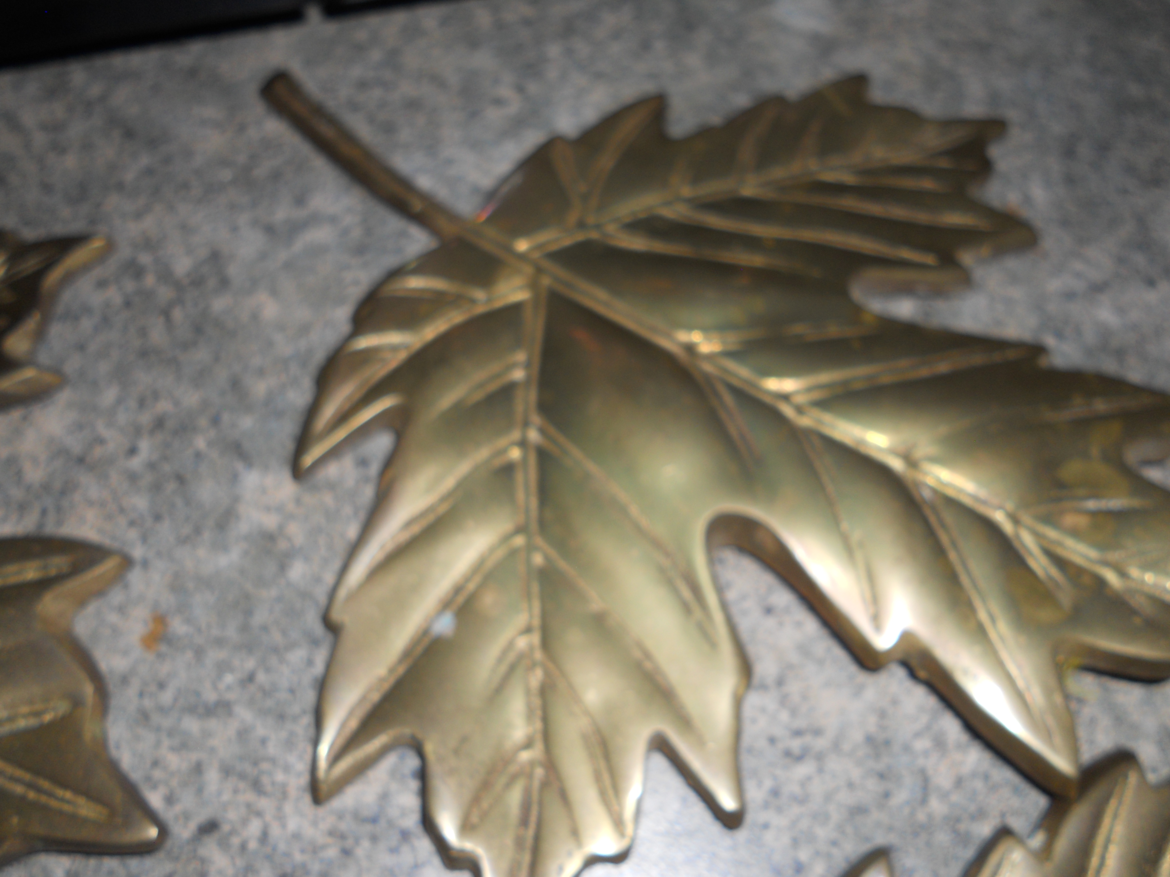 Korea Brass Maple Leaf Leaves Set of 4