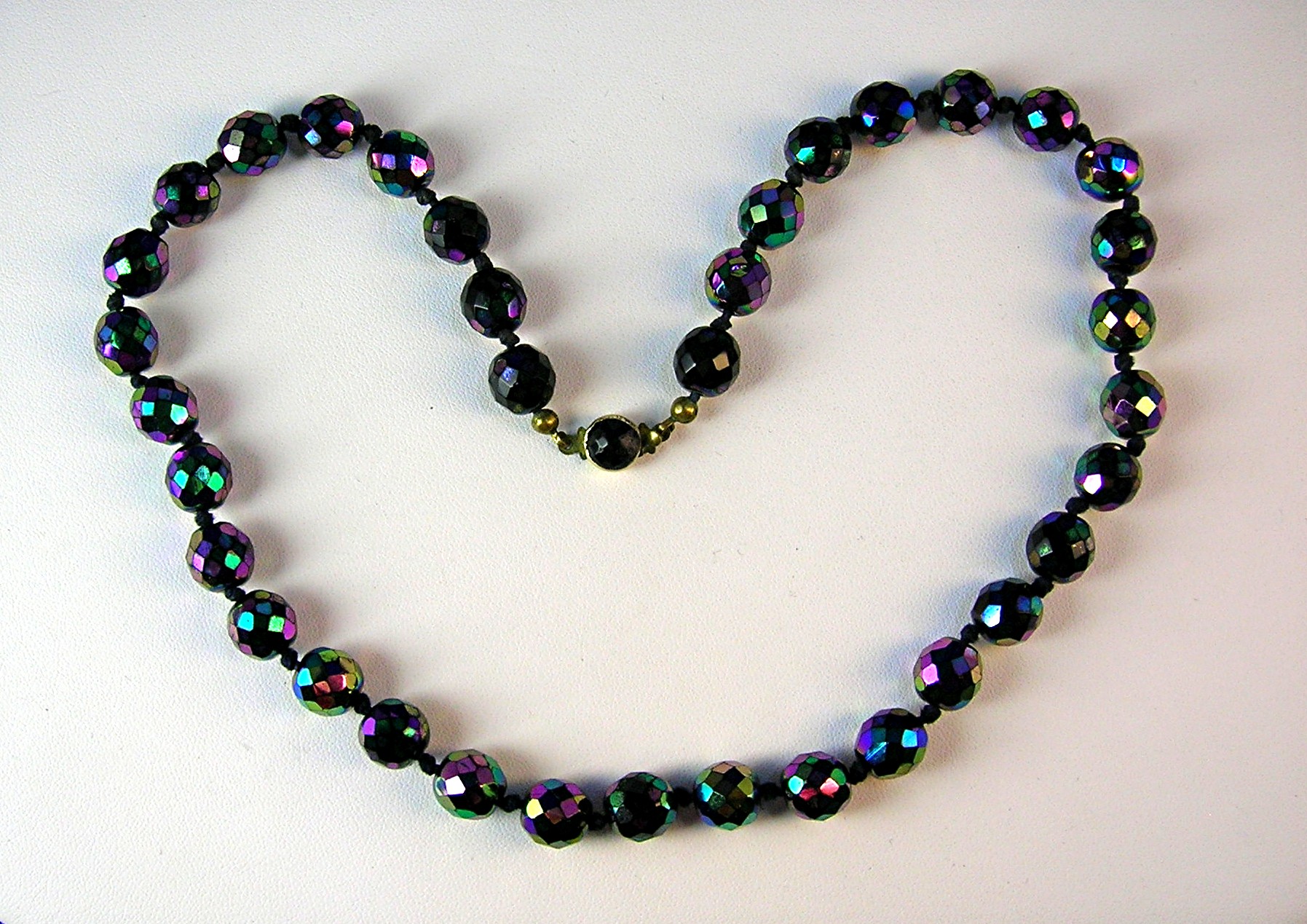 AUSTRIAN Faceted Blue Glass Necklace