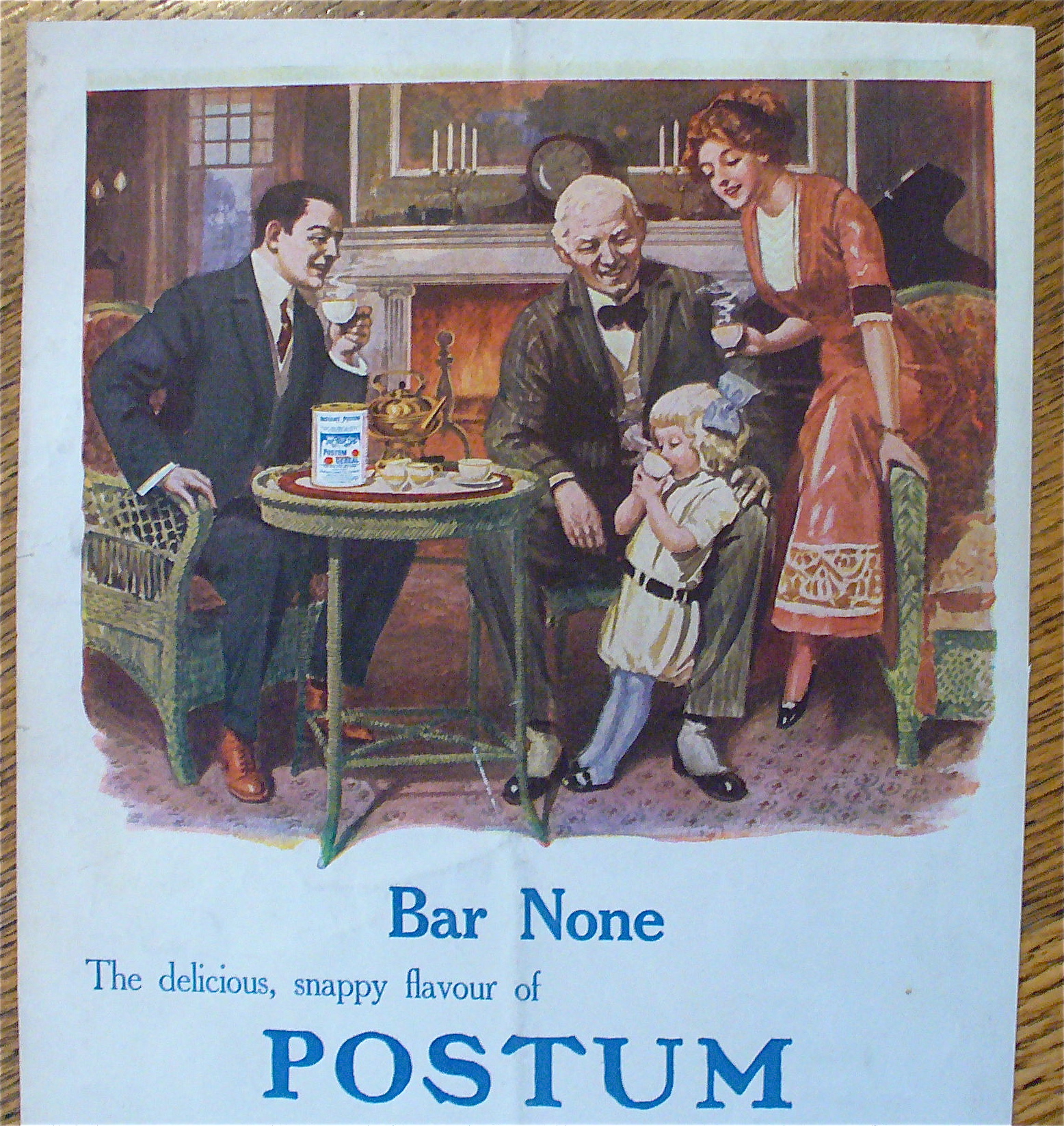 1913 Postum Cereal with Family Around The Table