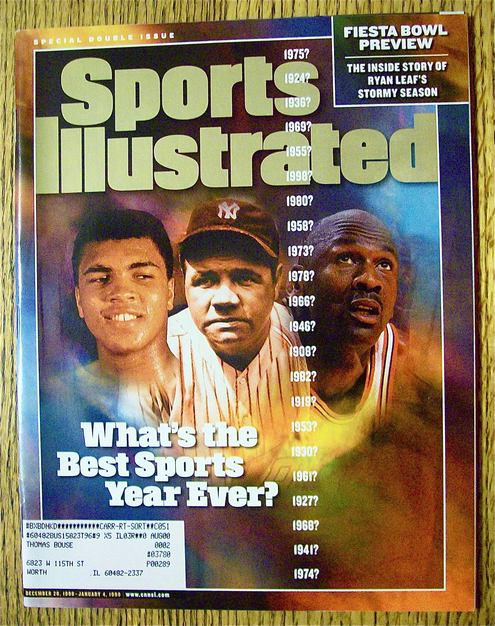 Sport Illustrated Magazine Dec 28, 1998-Jan 4, 1999