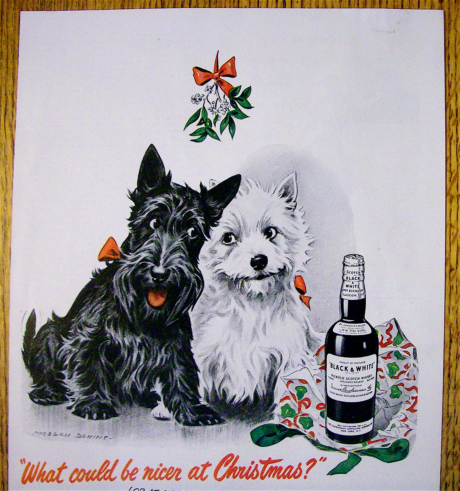 1950 Black & White Scotch with Two Scotty Dogs