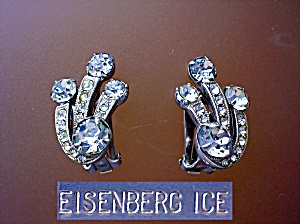 Signed EISENBERG ICE  Clip Earrings