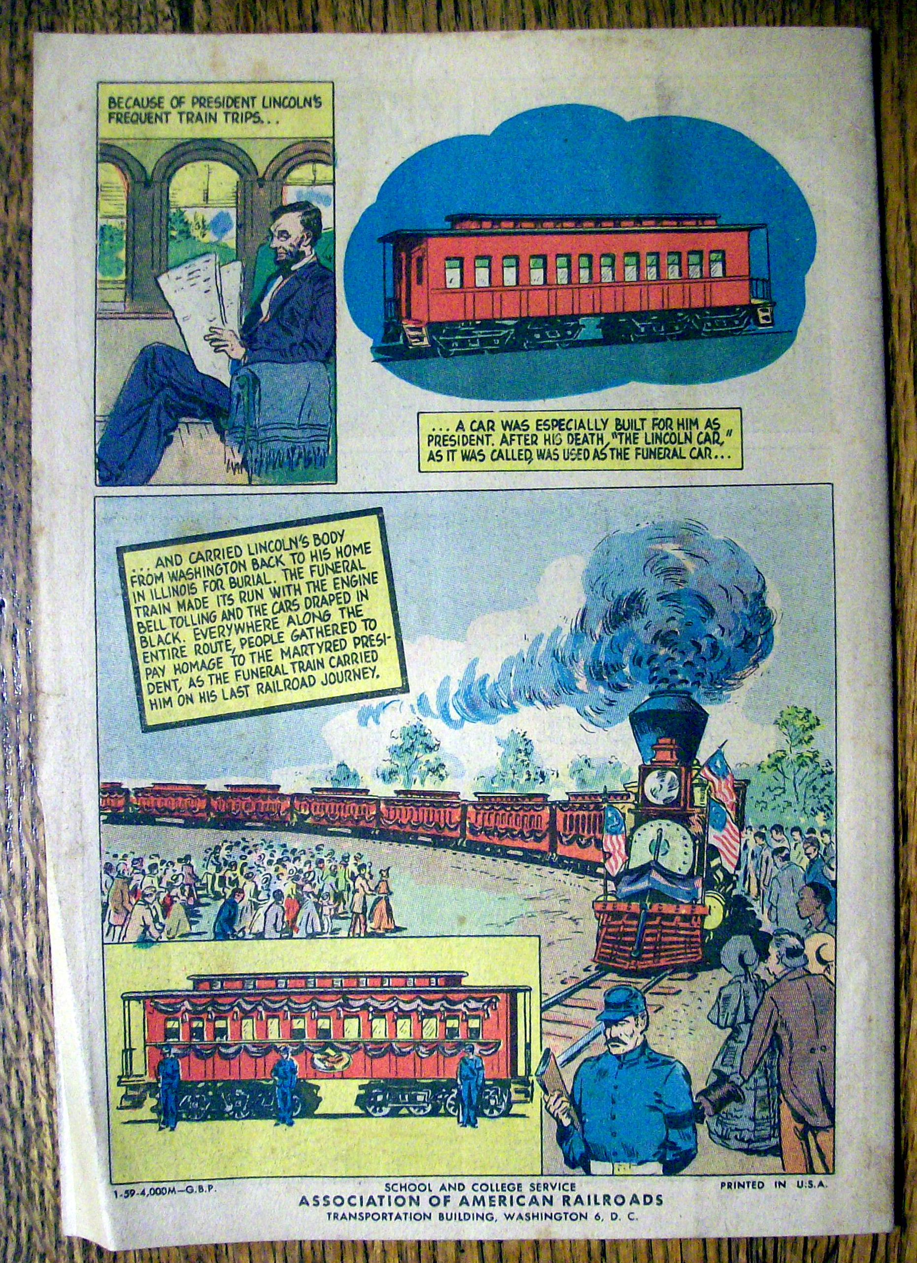 1959 All Aboard, Mr. Lincoln! Promotional Comic