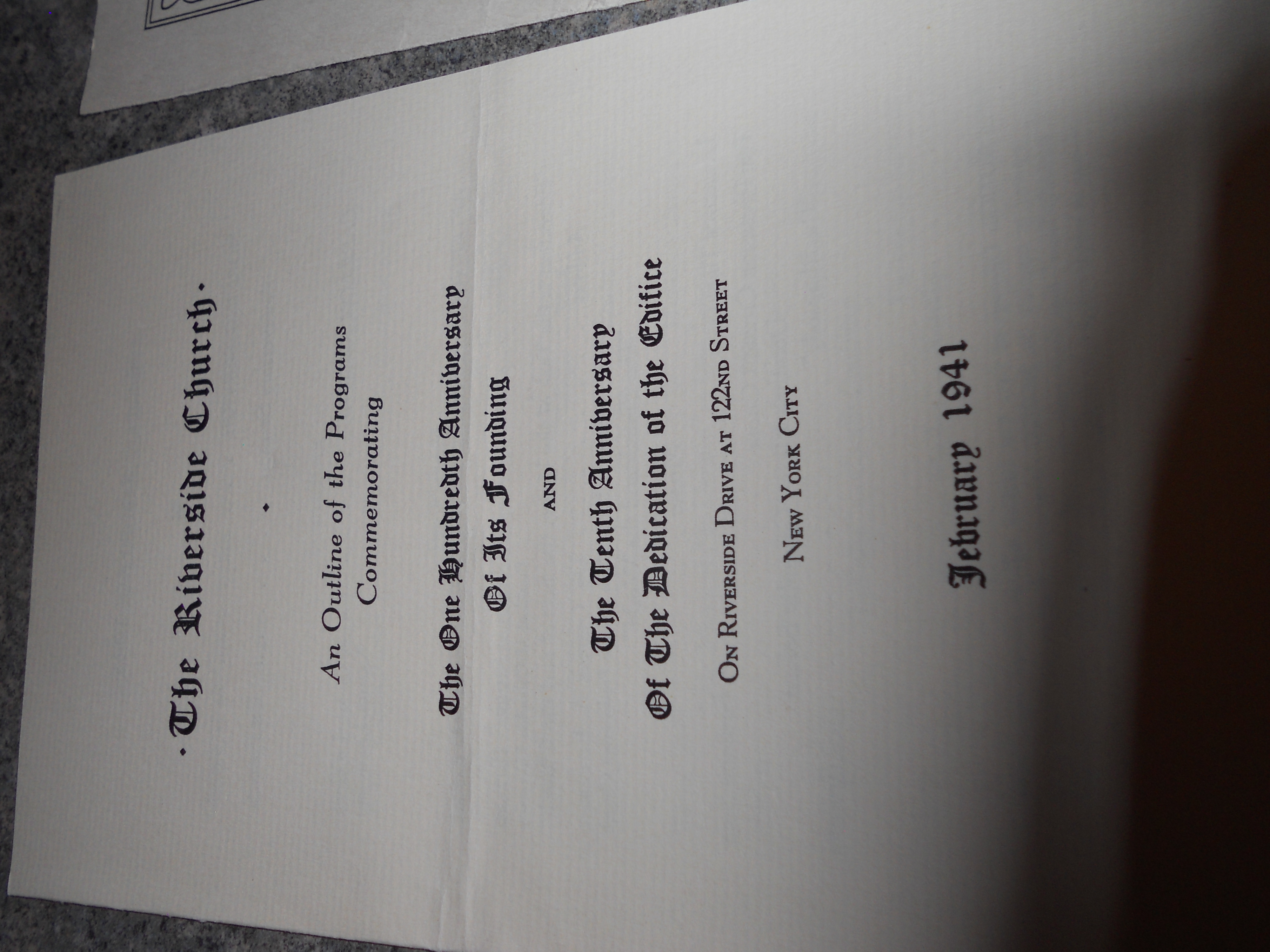 Riverside Church, NYC Programs Set of 3