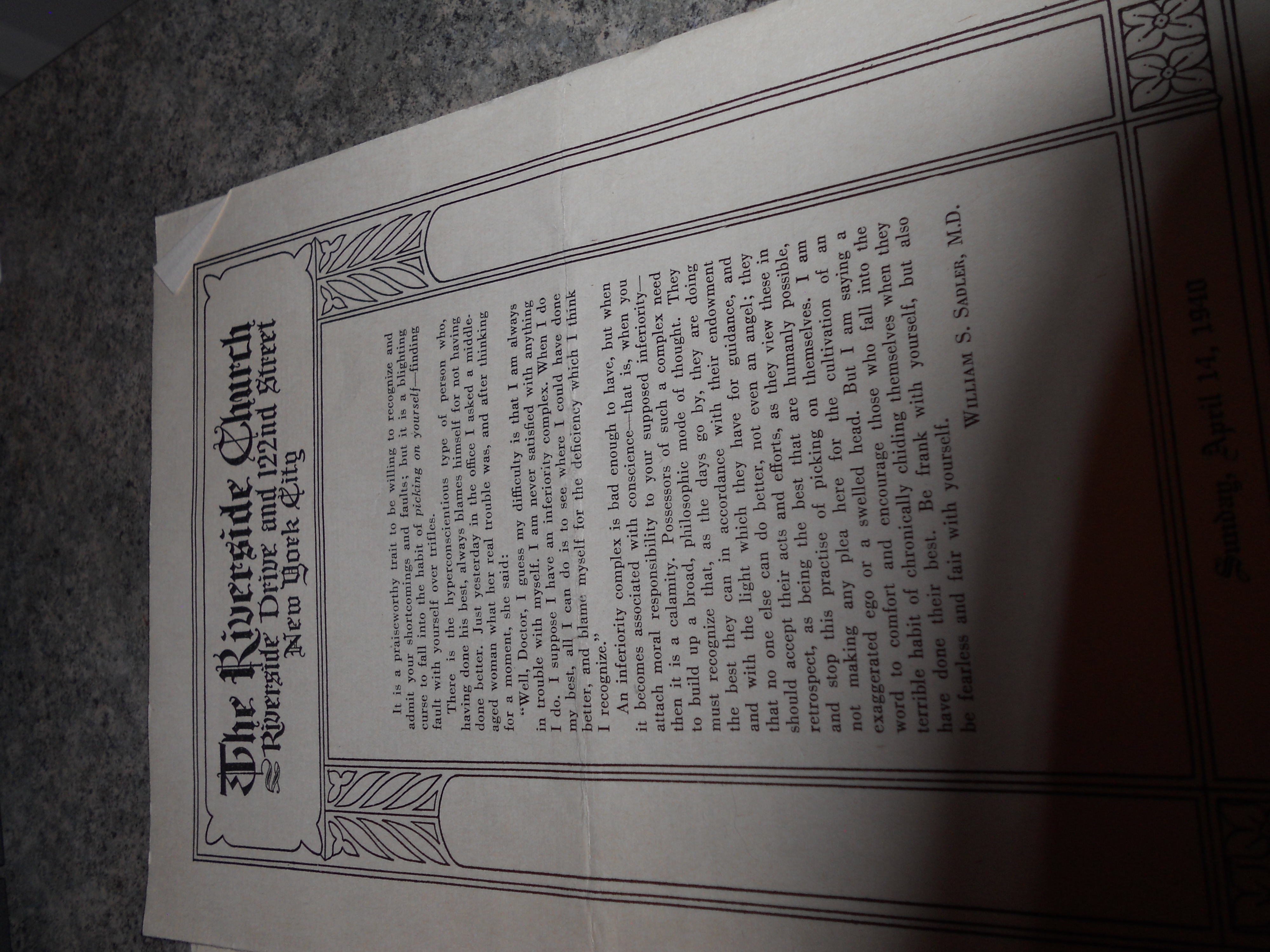 Riverside Church, NYC Programs Set of 3