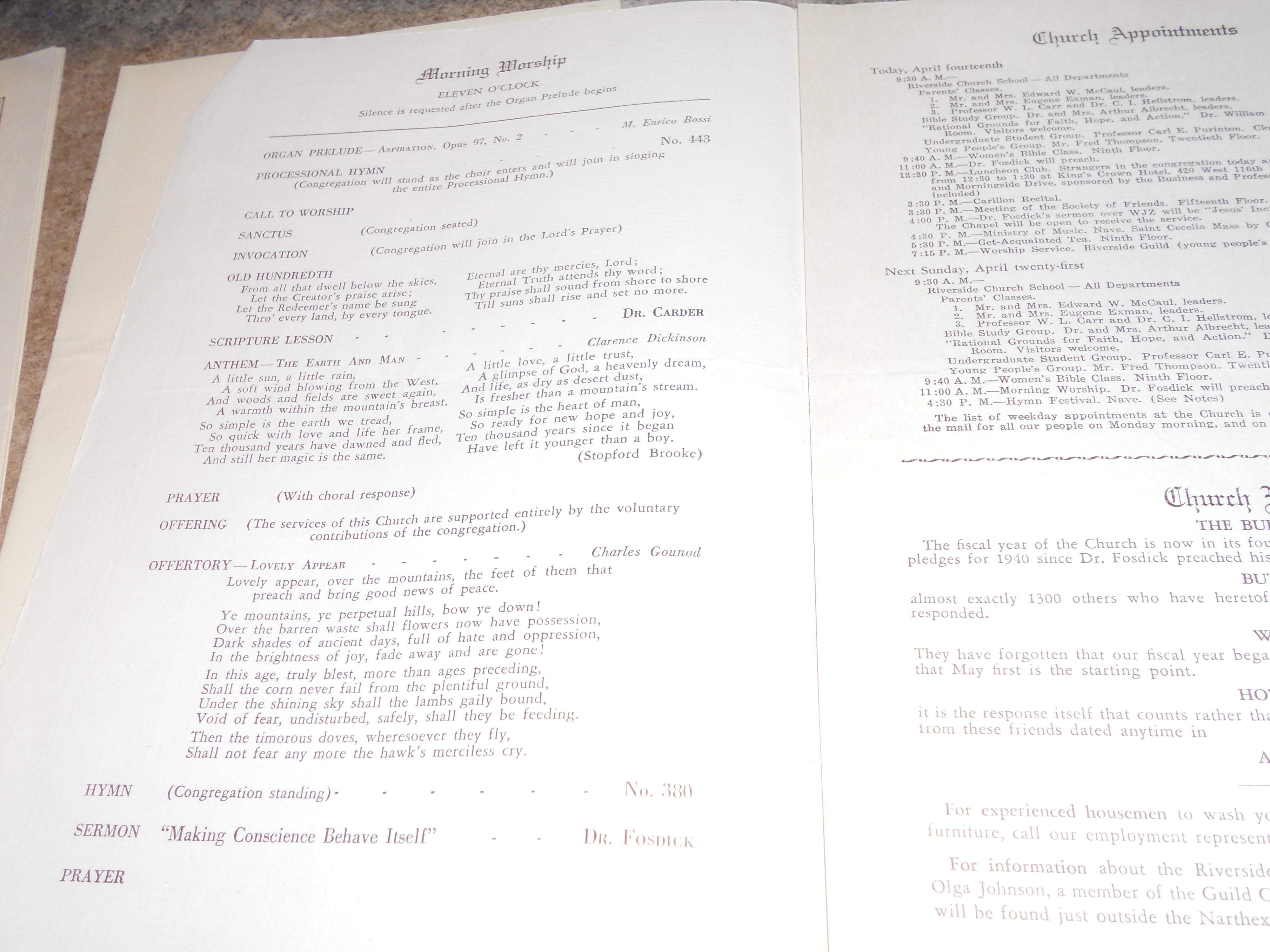 Riverside Church, NYC Programs Set of 3