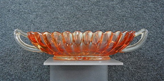 Carnival Glass Marigold Orange Fluted Candy Dish