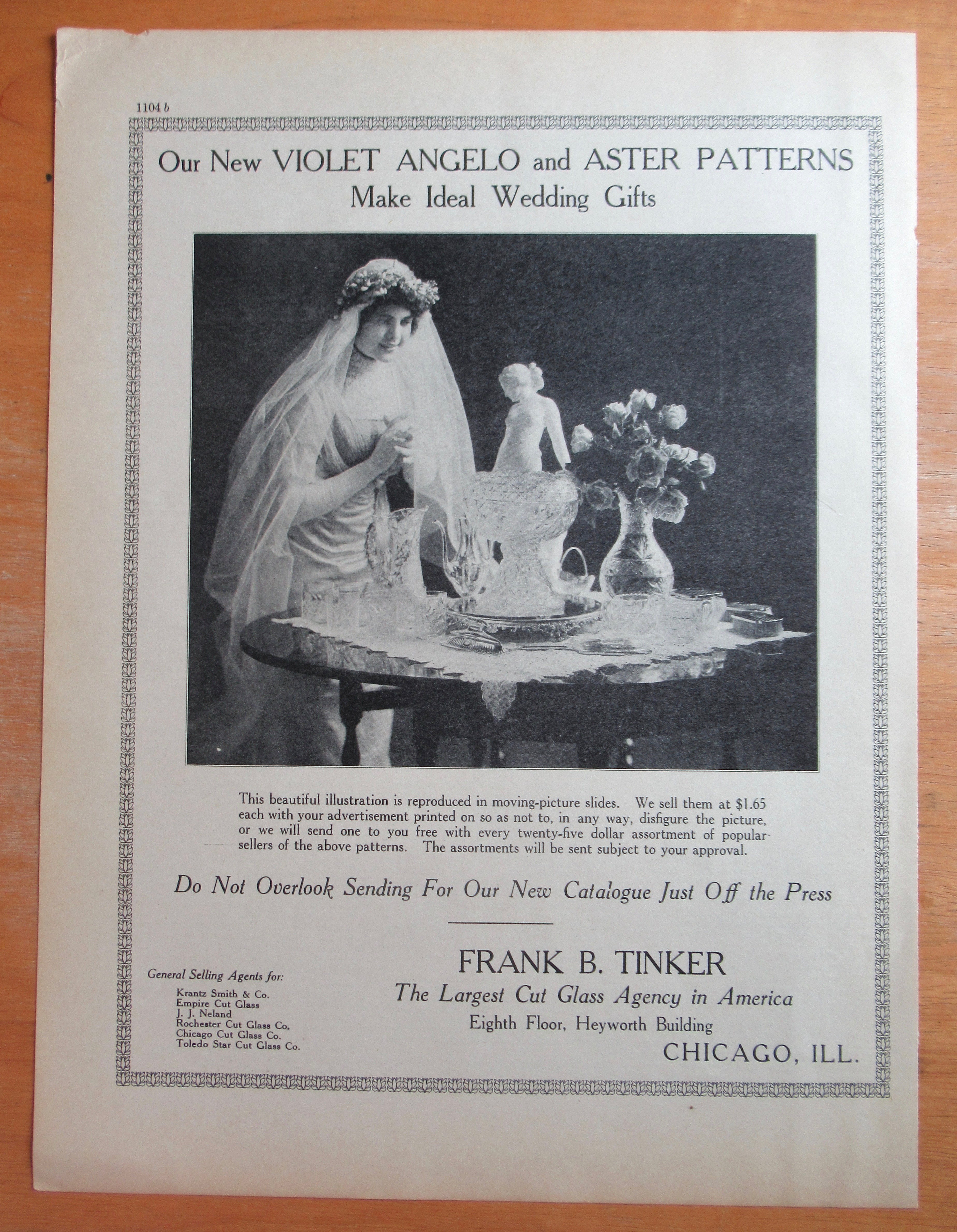 1913 Frank B Tinker with Violet Angelo & Aster Patterns