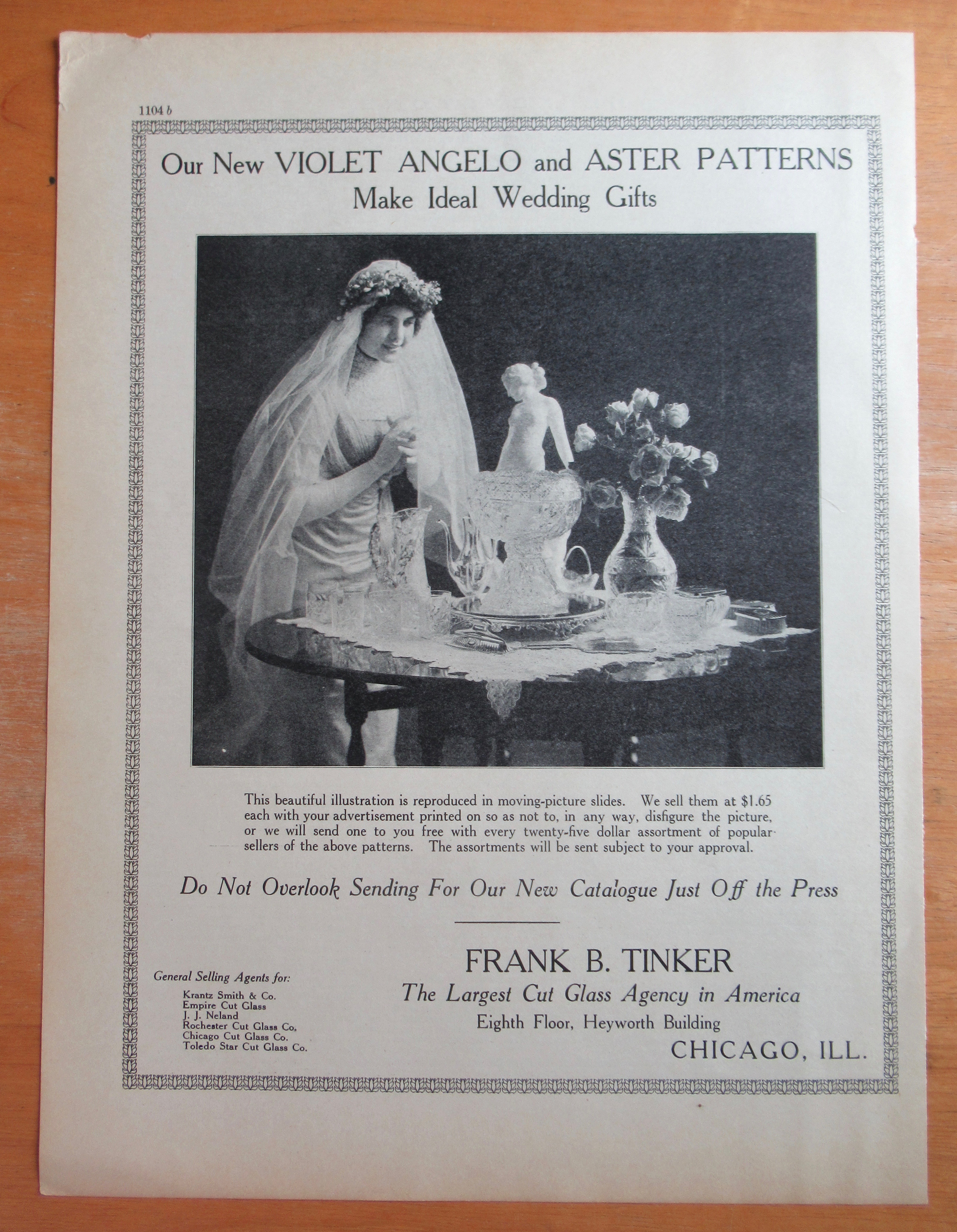 1913 Frank B Tinker with Violet Angelo & Aster Patterns