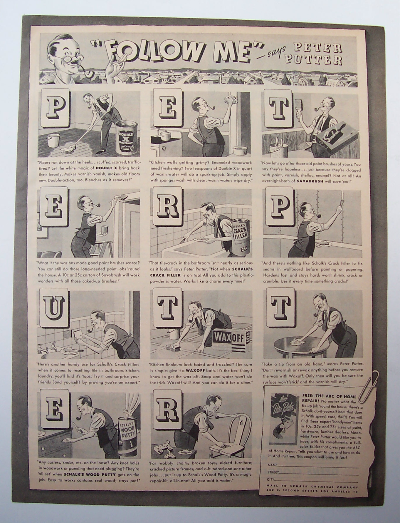 1945 Schalk's Wood Putty