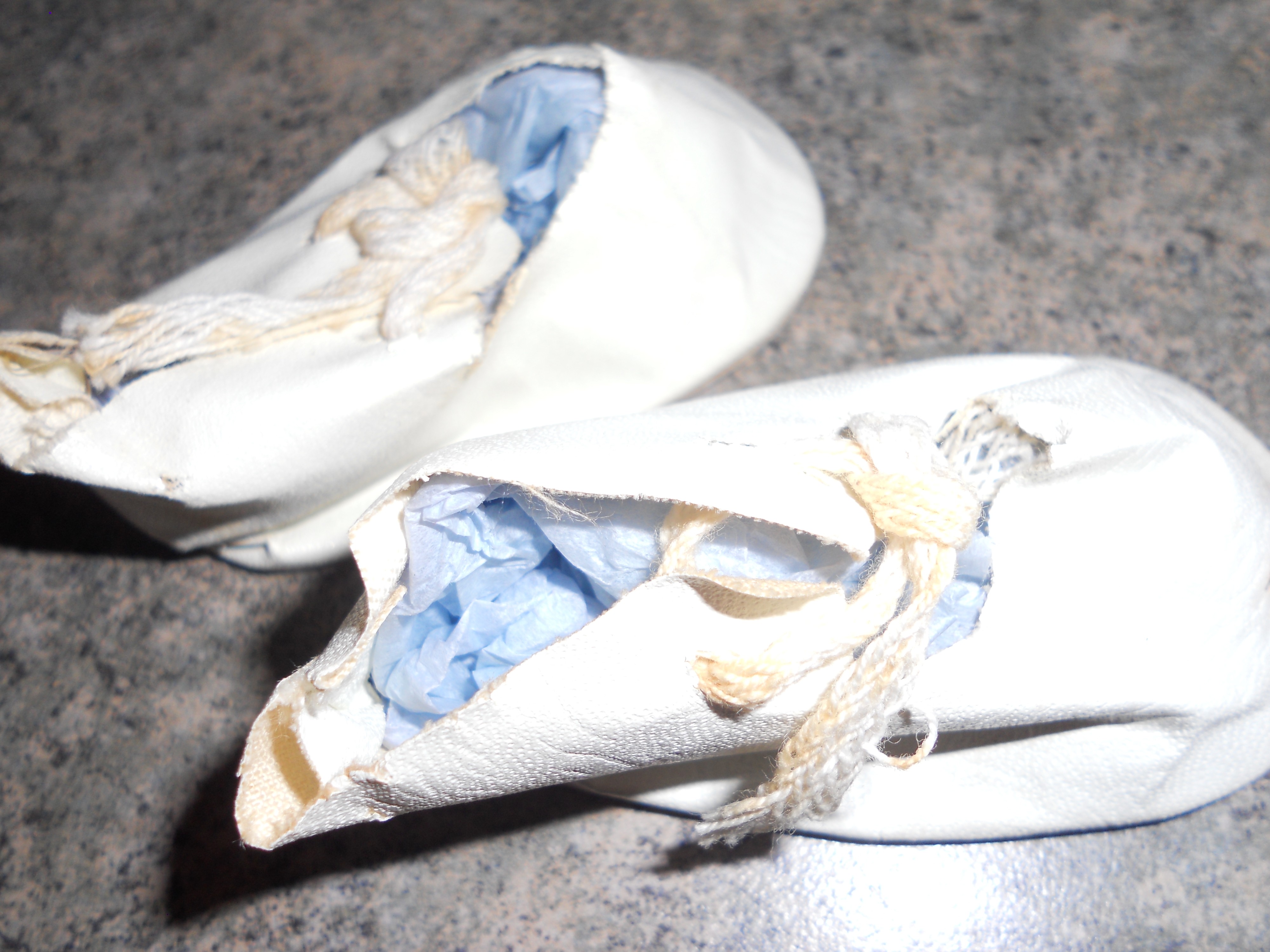 Doll Shoes White Canvas Tie Shoes and Socks