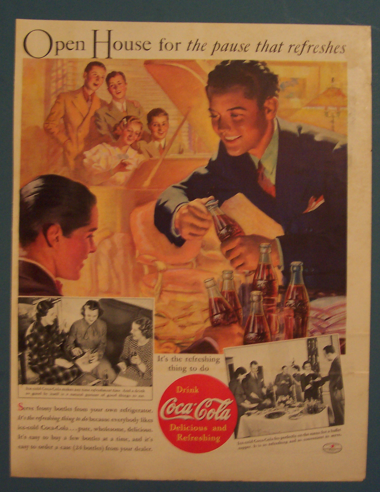 1937 Coca-Cola (Coke) with Boy Opening a Bottle