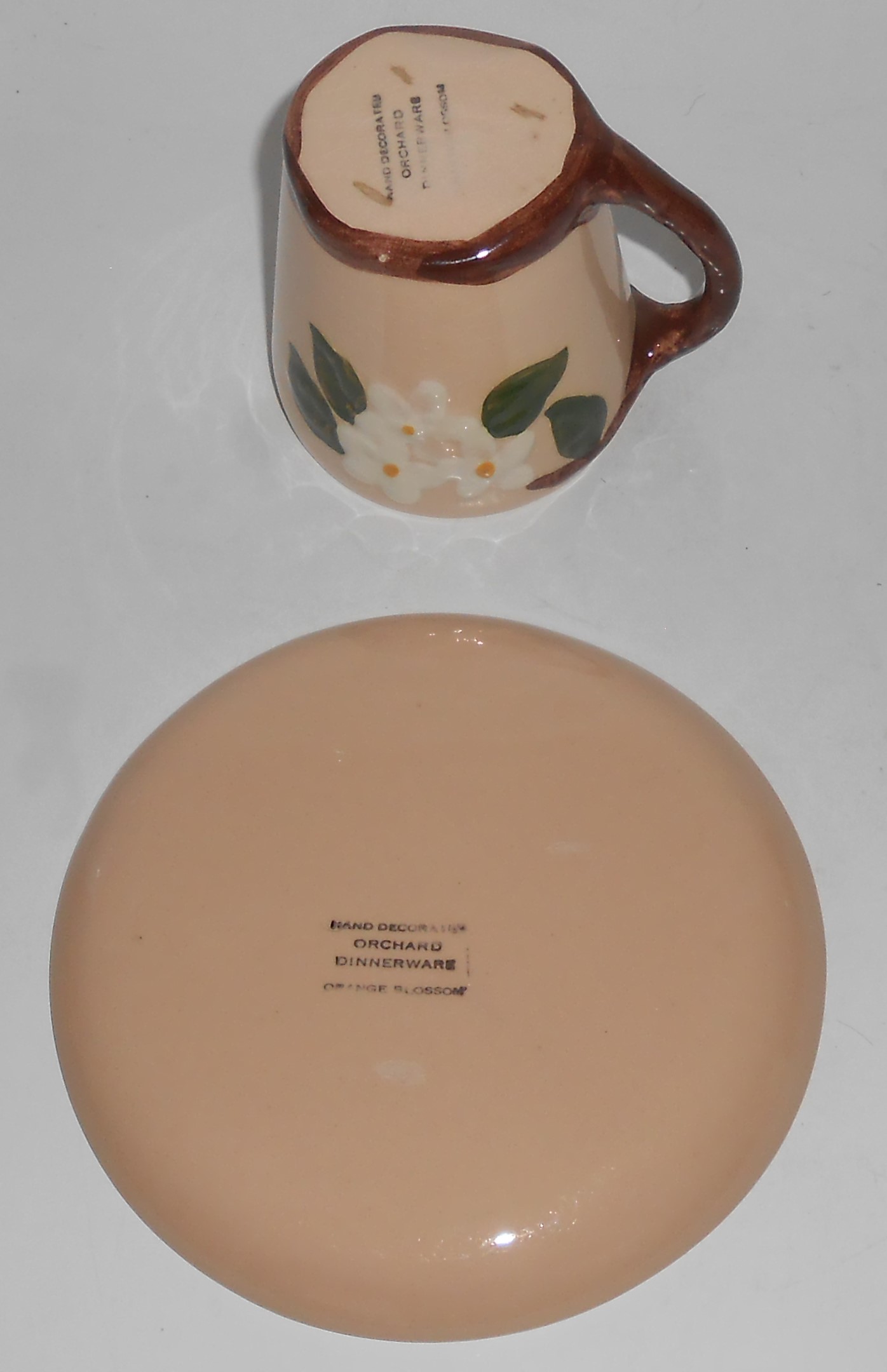 California Ceramics Pottery Orange Blossom Cup & Saucer